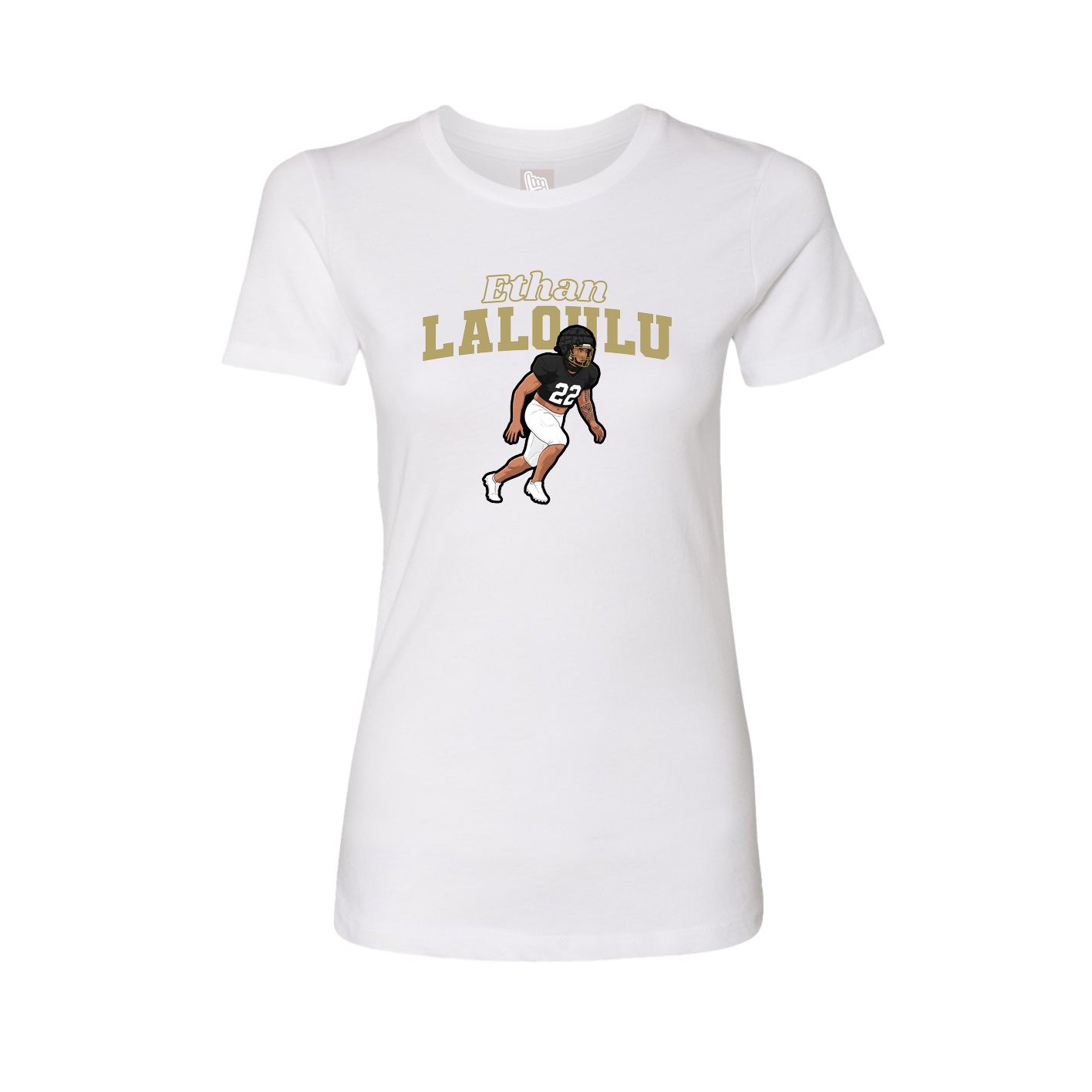 Womens Tee — Name Arch in White