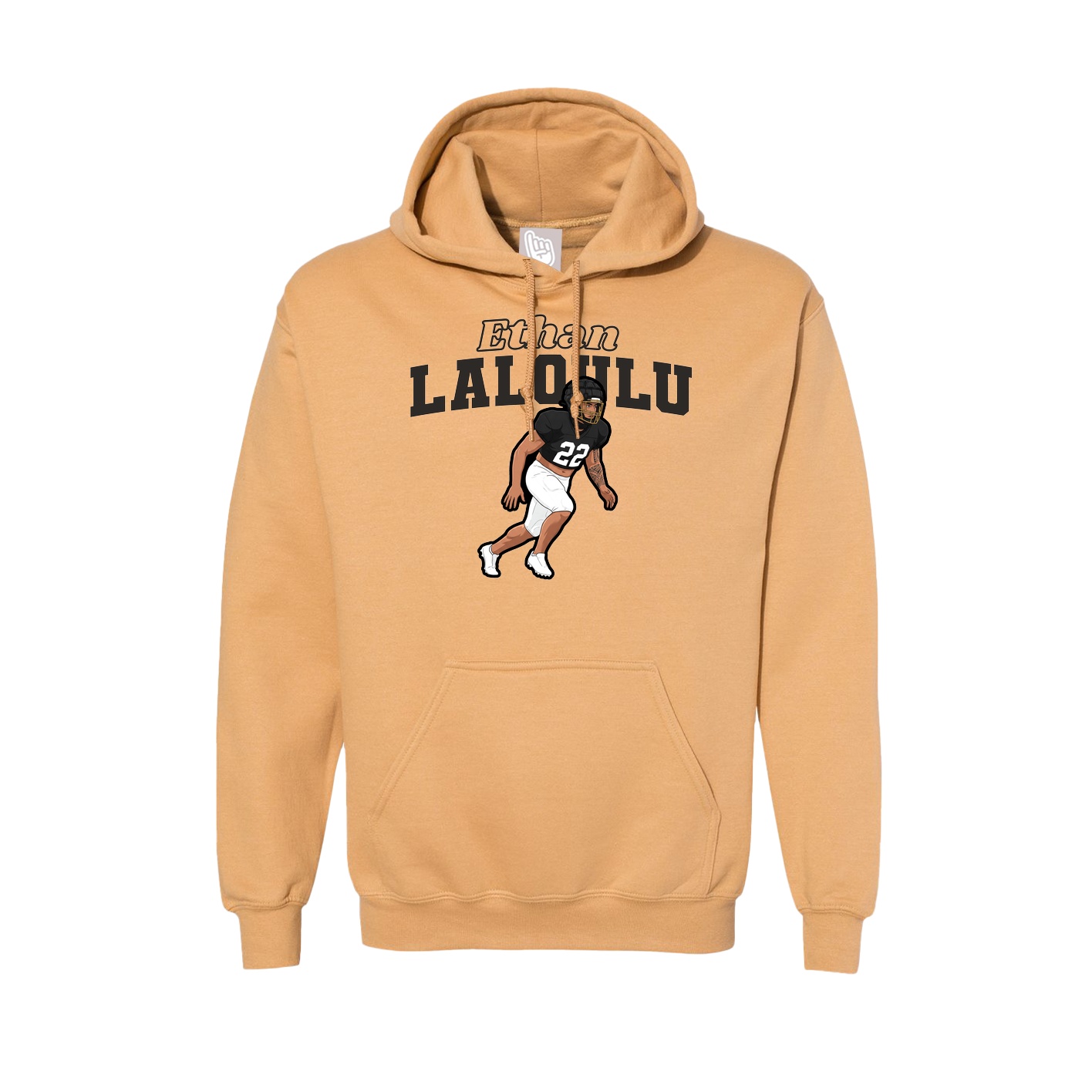 Hoodie — Name Arch in Vegas Gold
