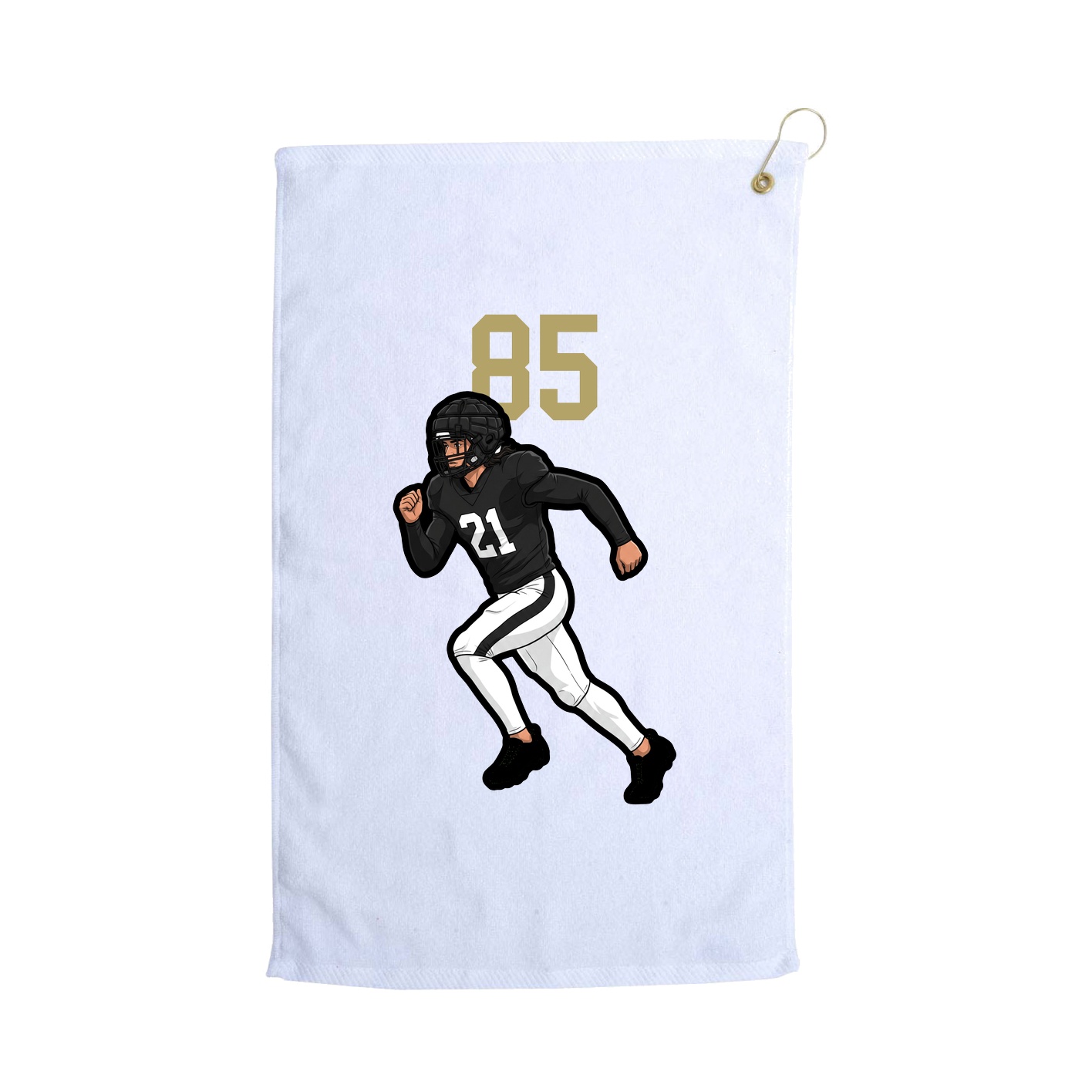 Golf Towel — Number Top in White