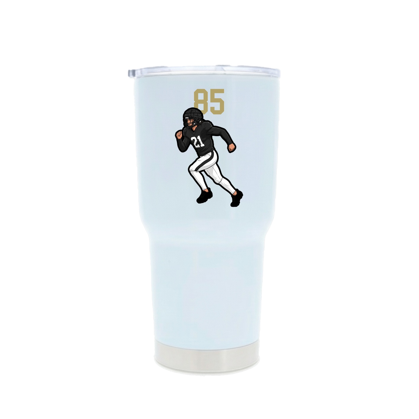 30oz Stainless Steel Tumbler — Number Top in White