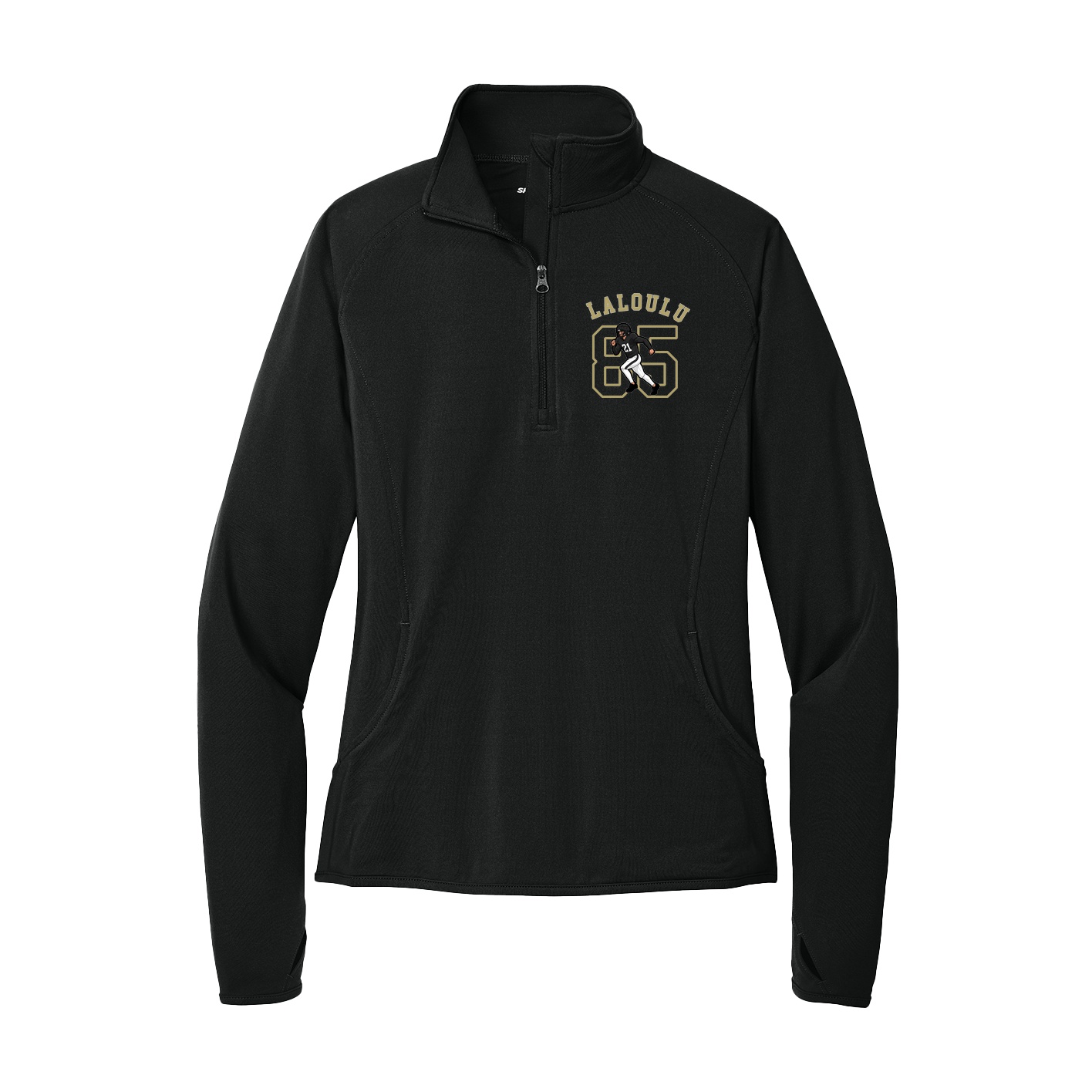 Women's Q-Zip Pullover — Shirsey Arch in Black
