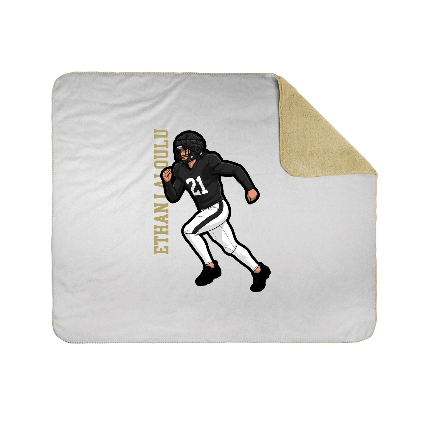 Throw Blanket — Name Vertical in White