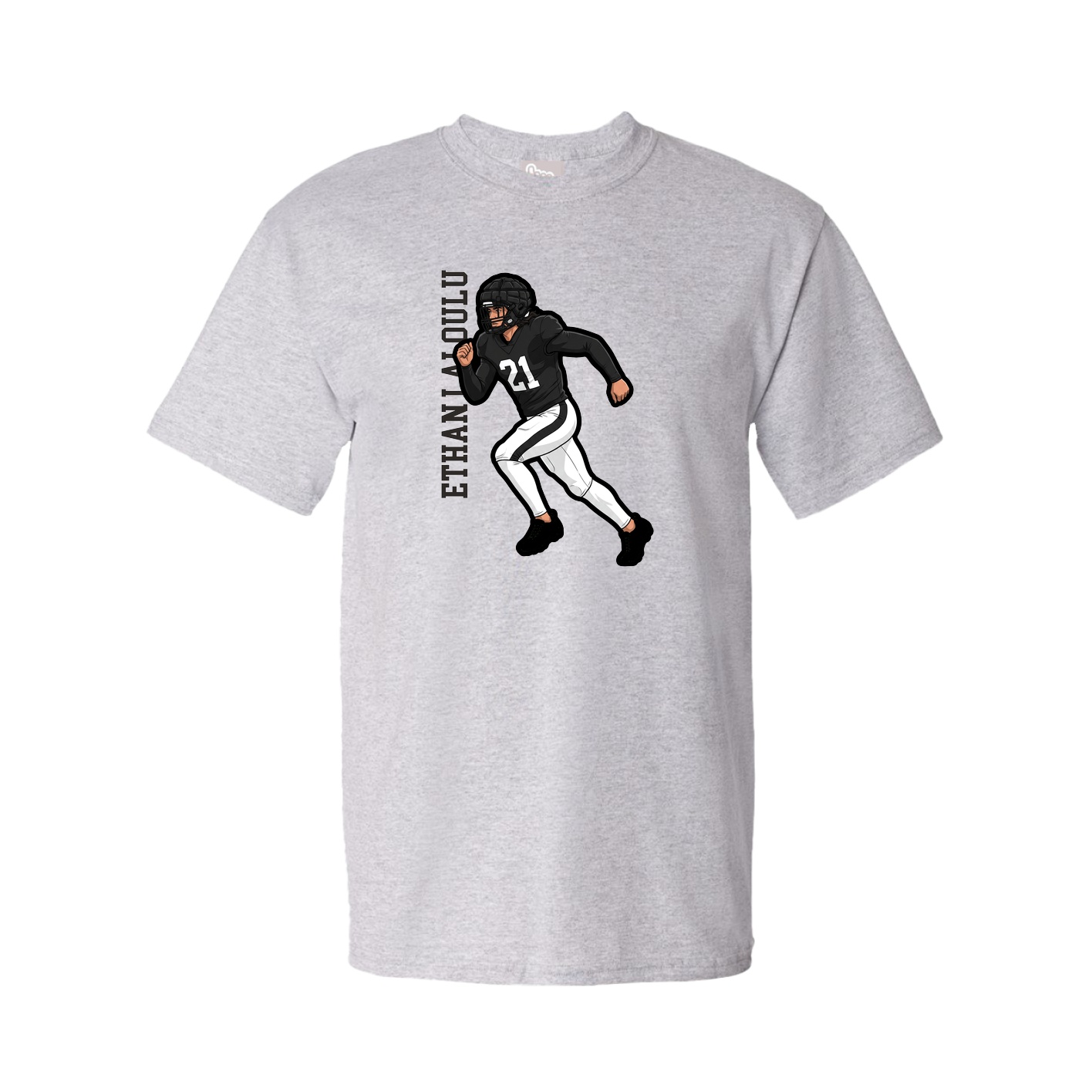 Tee — Name Vertical in Grey