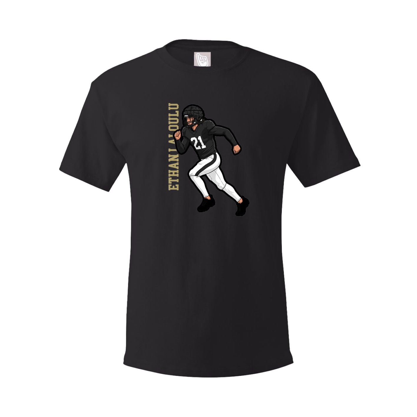 Youth Tee — Name Vertical in Black