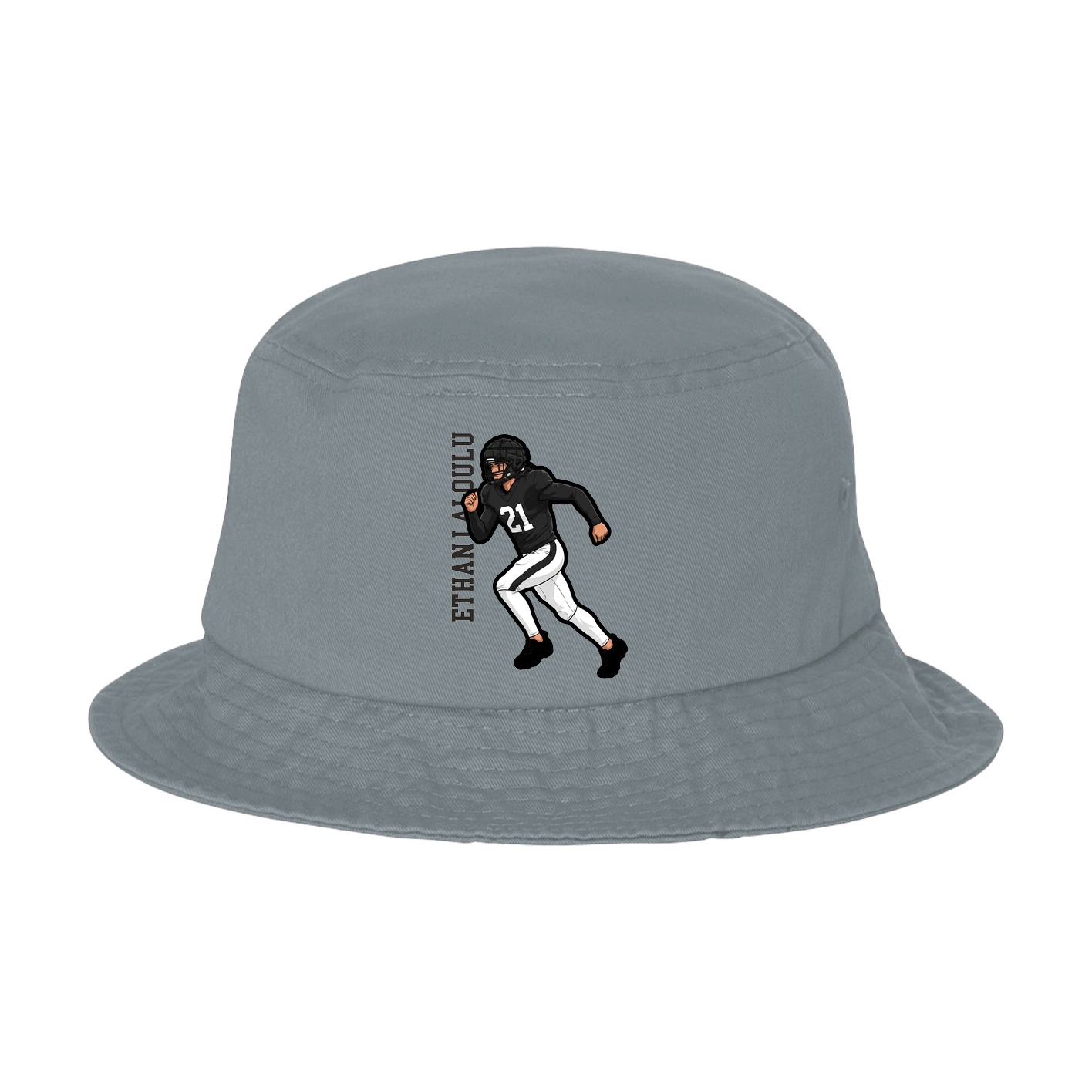 Bucket Cap — Name Vertical in Grey