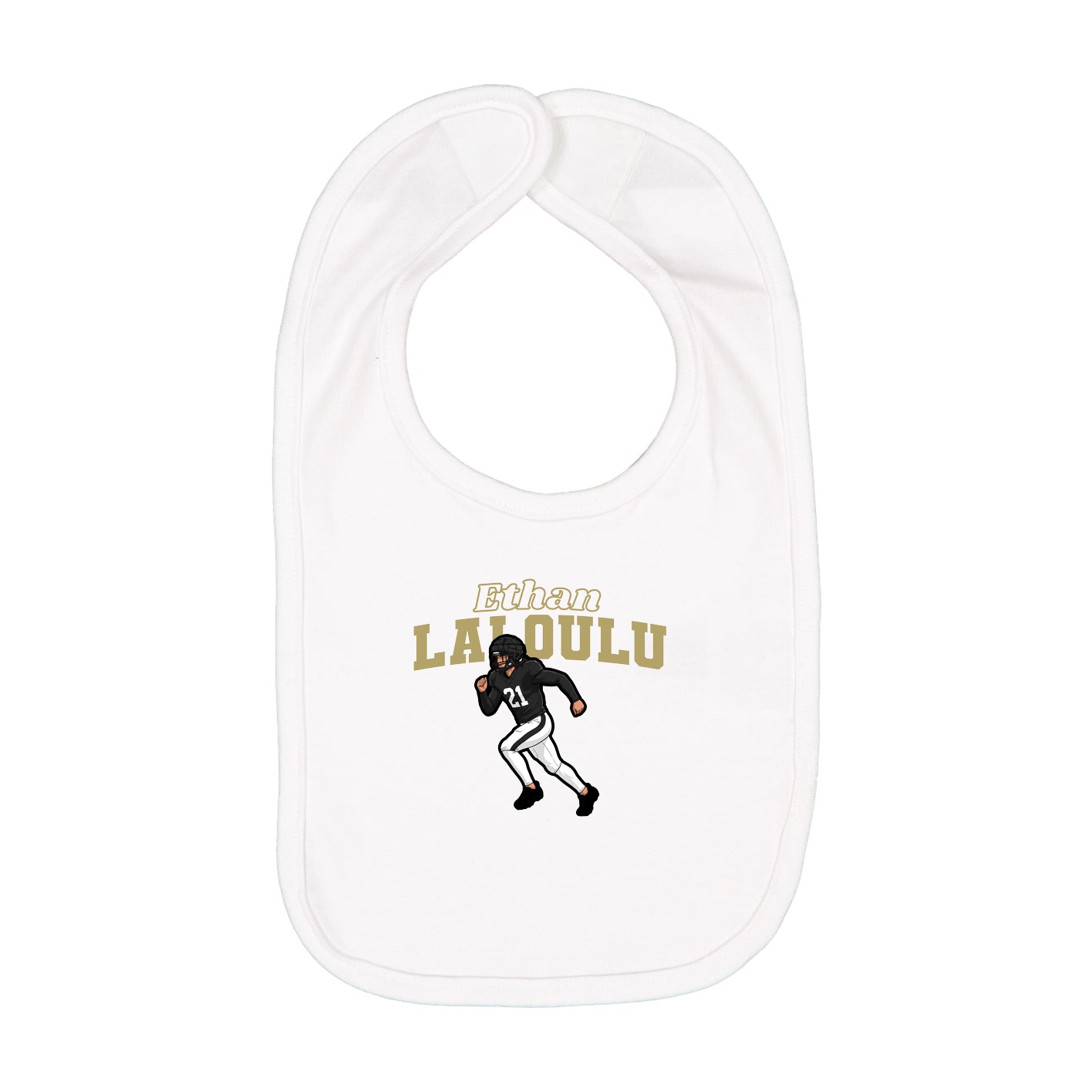 Infant Bib — Name Arch in White