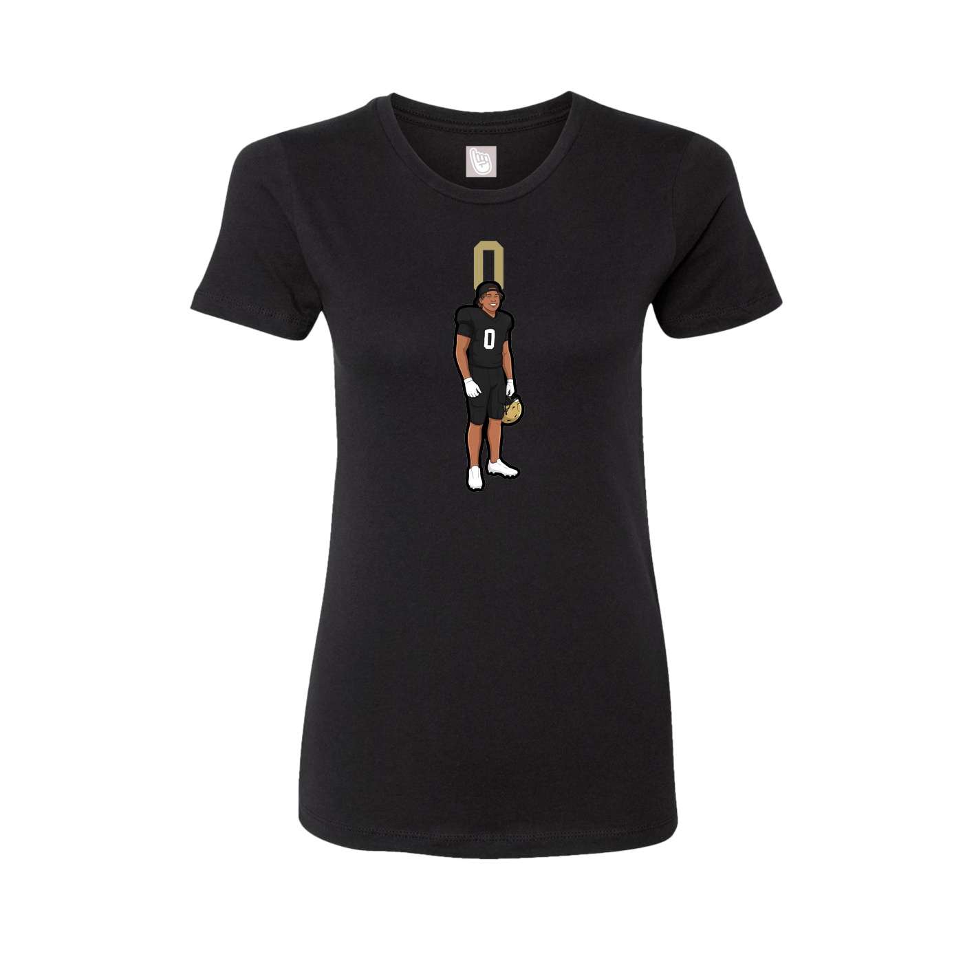 Fitted Women's Tee — Number Top in Black