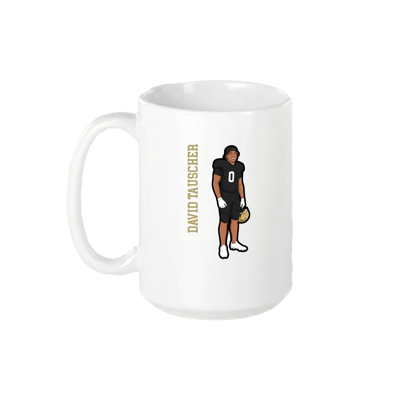 15oz Coffee Mug — Name Vertical in White