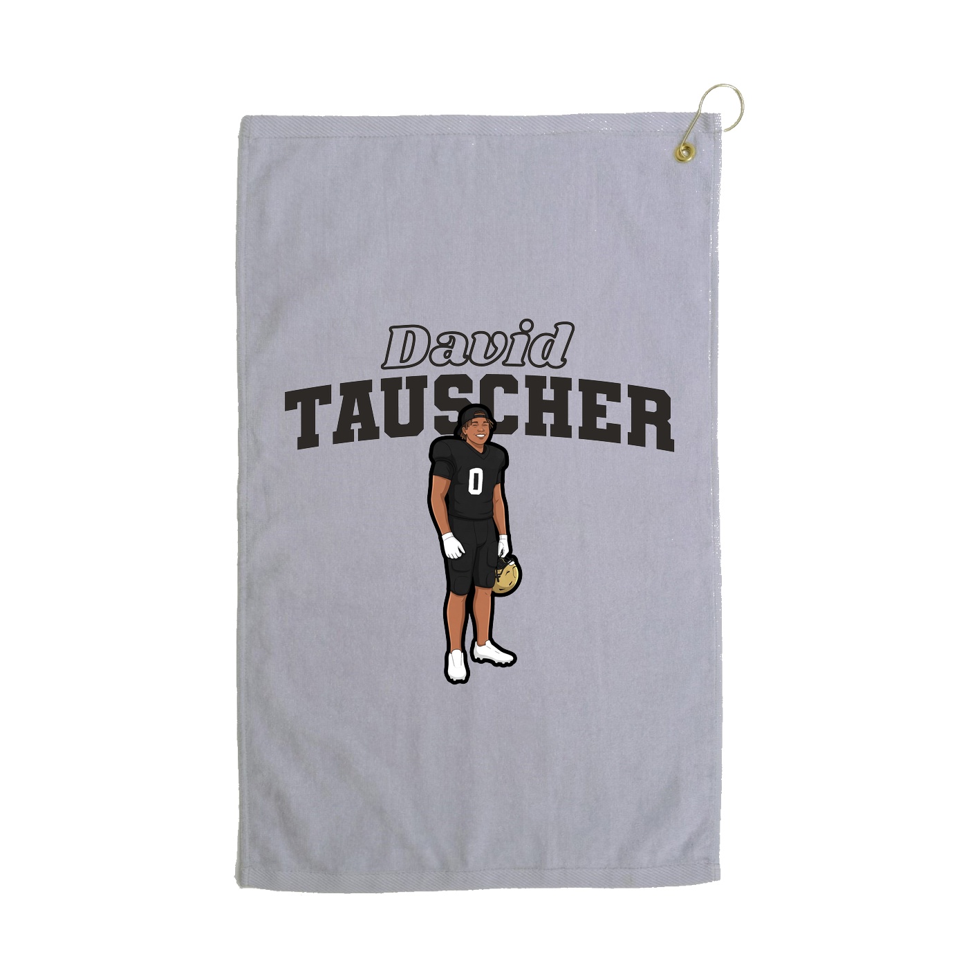Golf Towel — Name Arch in Grey