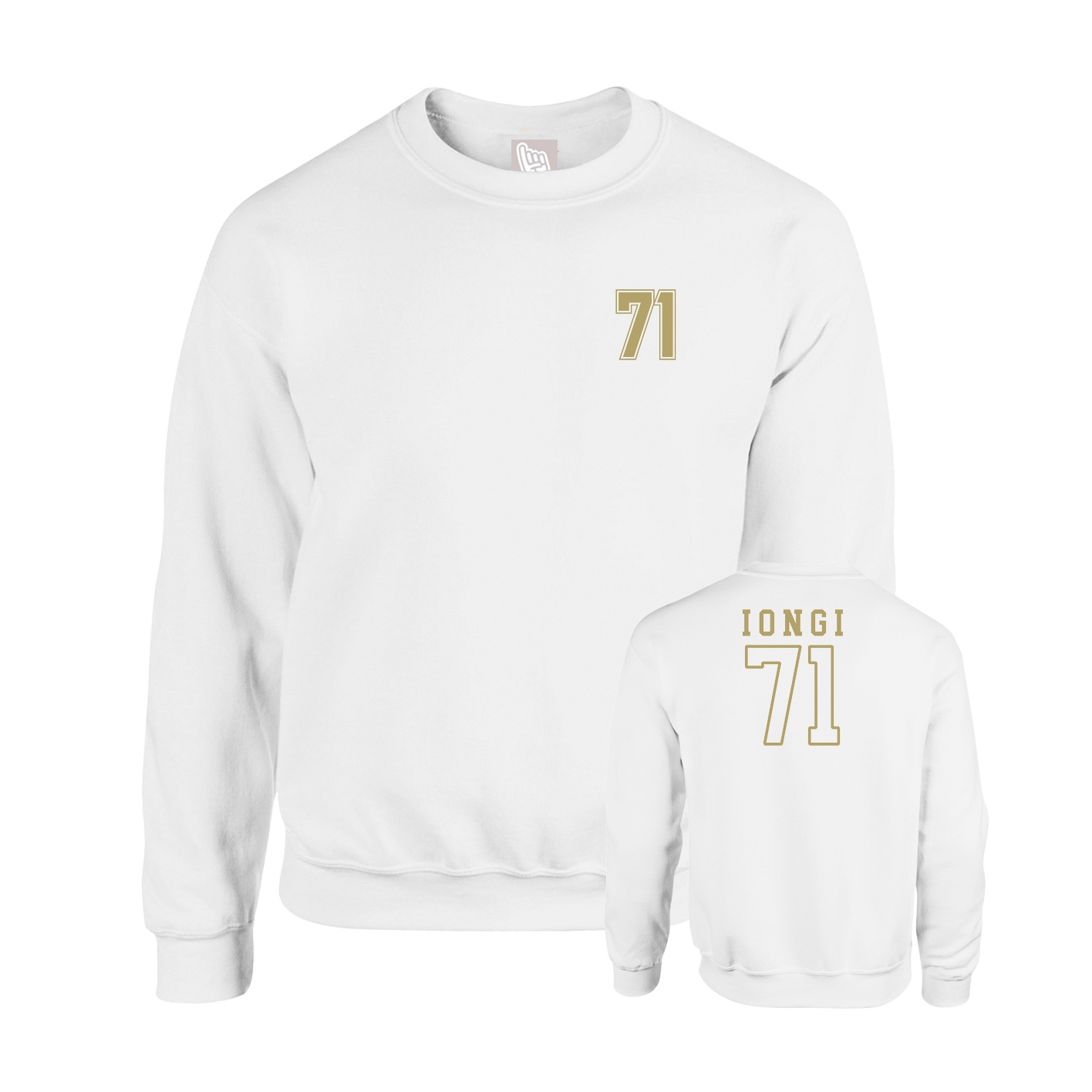 Fleece Crew — Chest Back in White