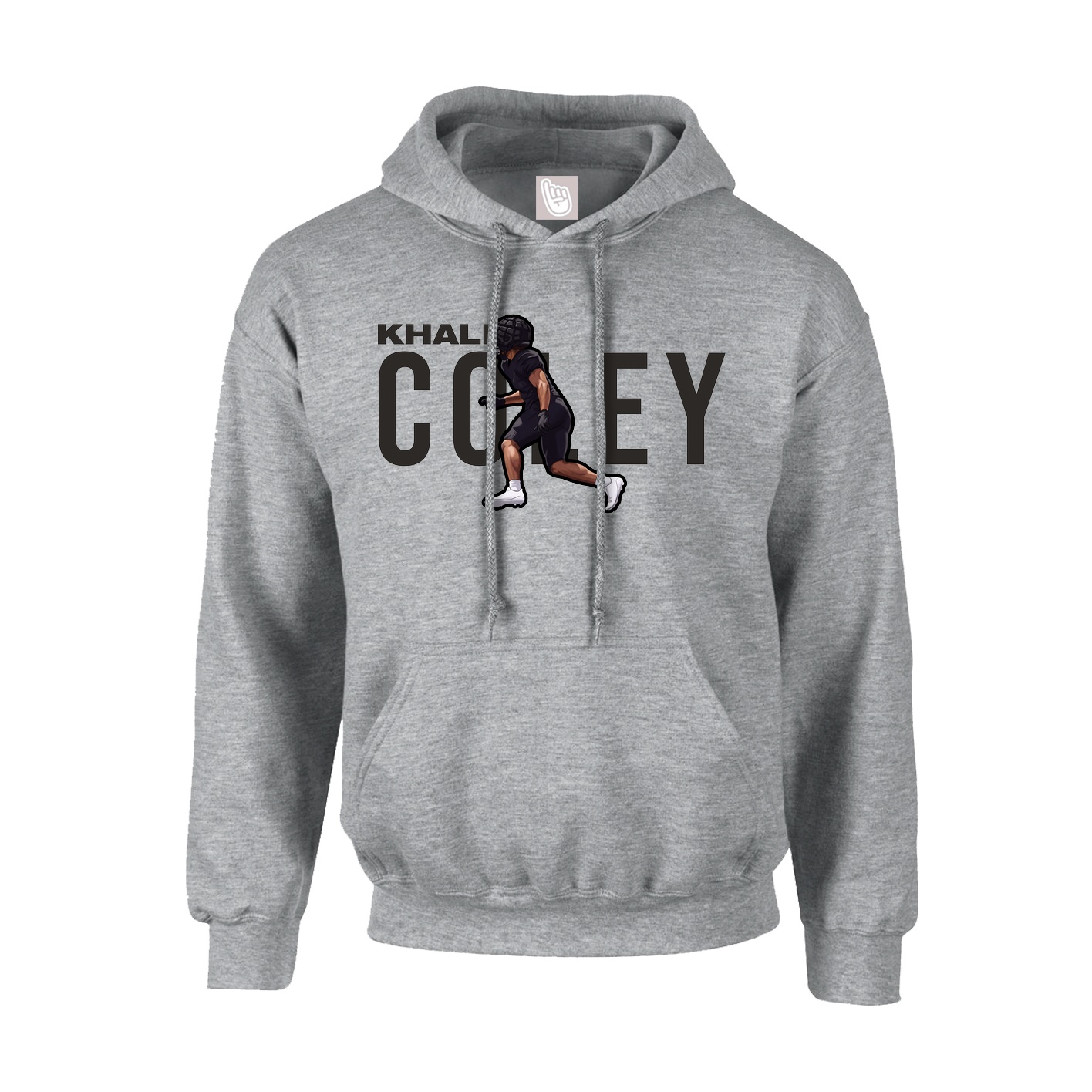 Youth Hoodie — Player Name in Grey