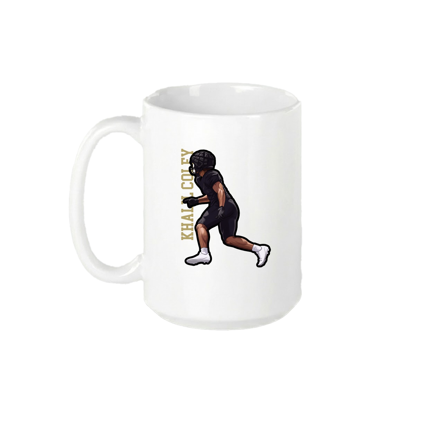15oz Coffee Mug — Name Vertical in White