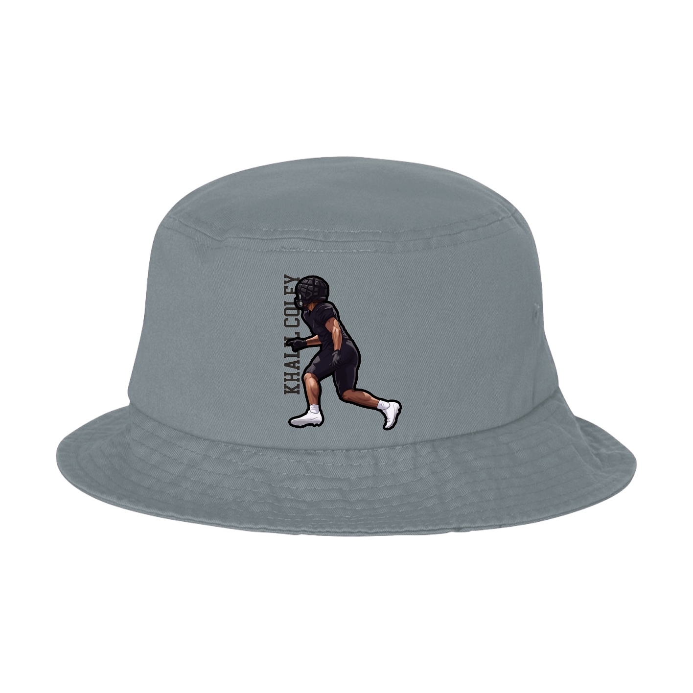 Bucket Cap — Name Vertical in Grey