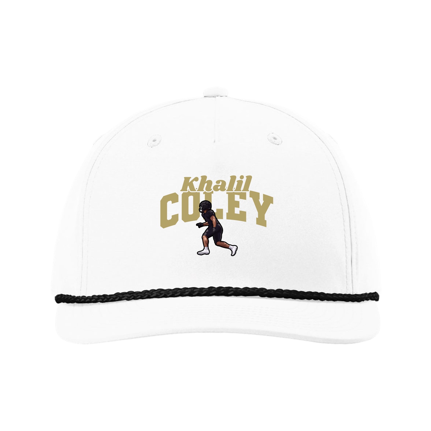 Five-Panel Classic Rope Cap — Signature Arch in White