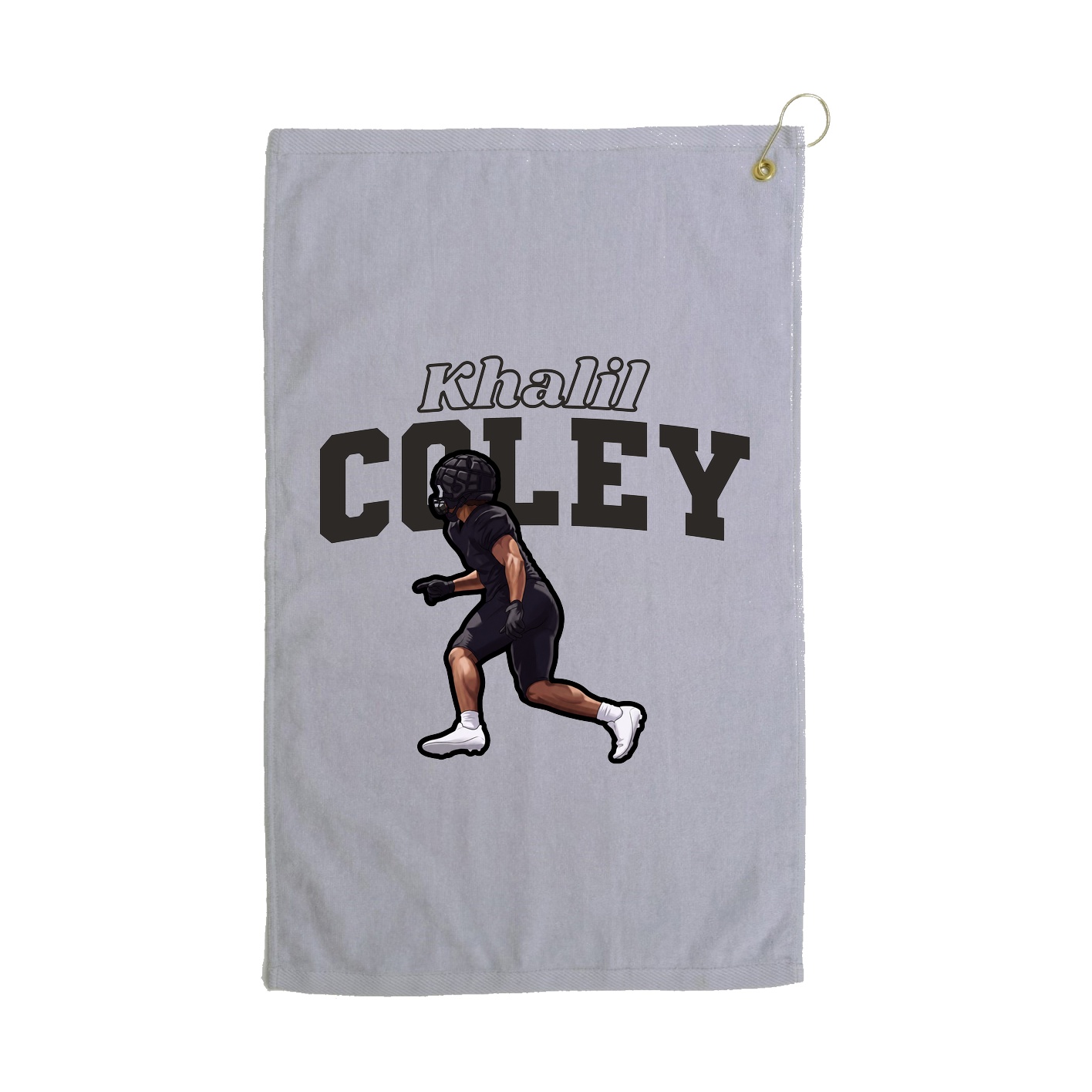 Golf Towel — Name Arch in Grey
