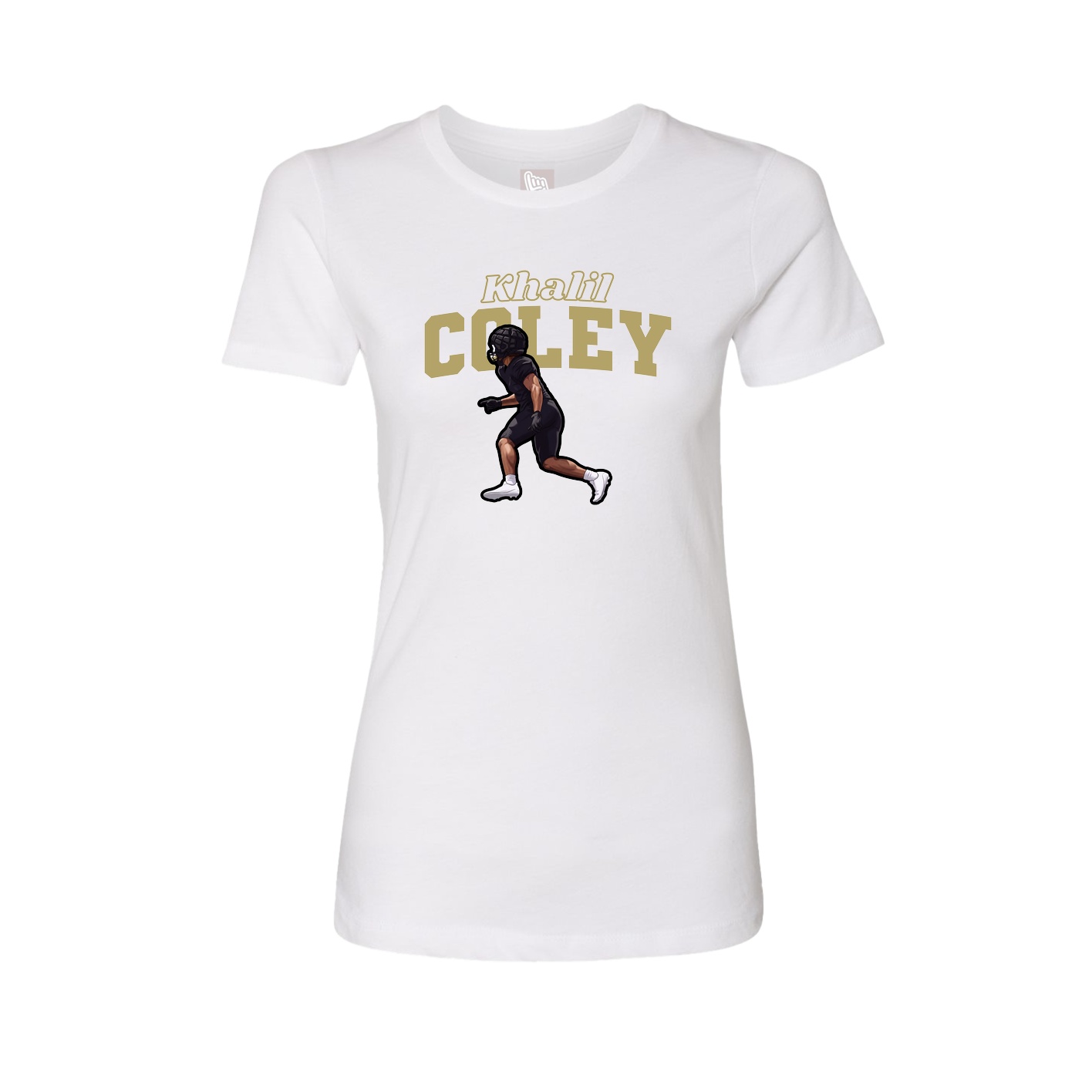 Fitted Women's Tee — Name Arch in White
