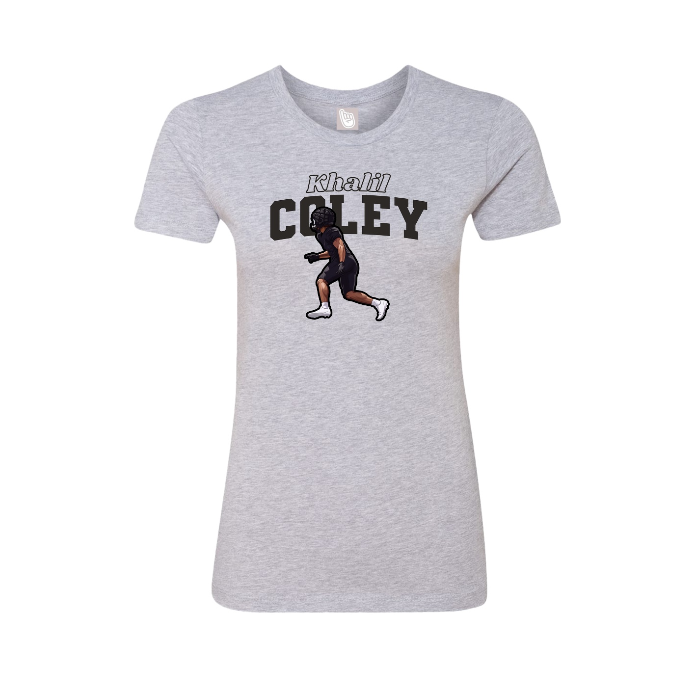 Fitted Women's Tee — Name Arch in Grey