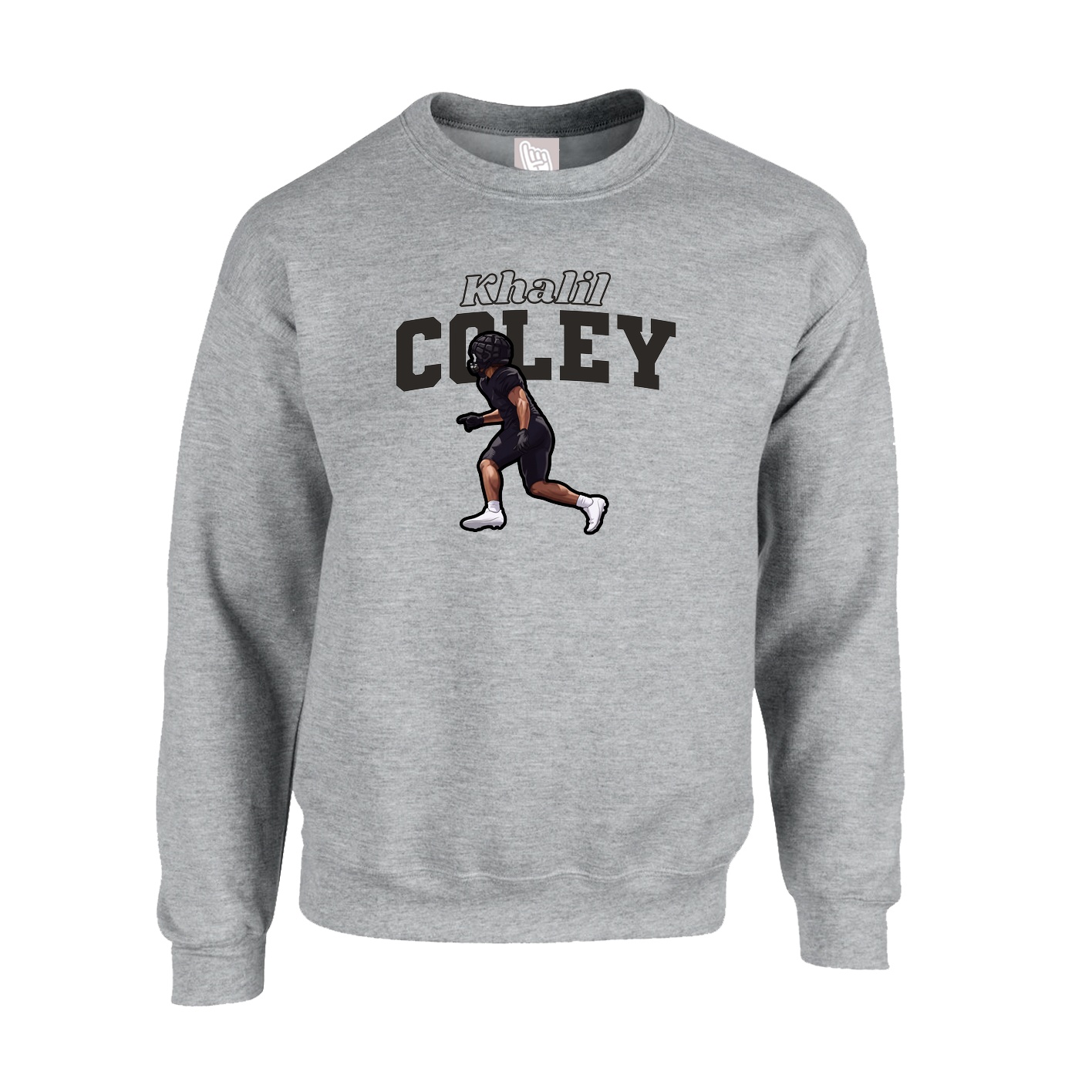 Fleece Crew — Name Arch in Grey
