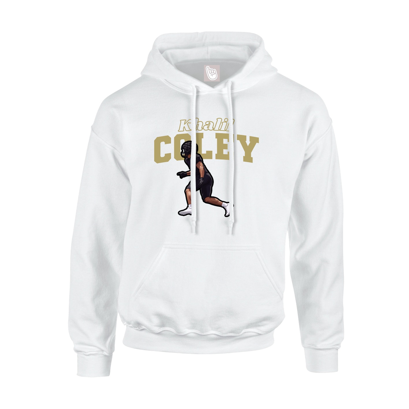 Youth Hoodie — Name Arch in White