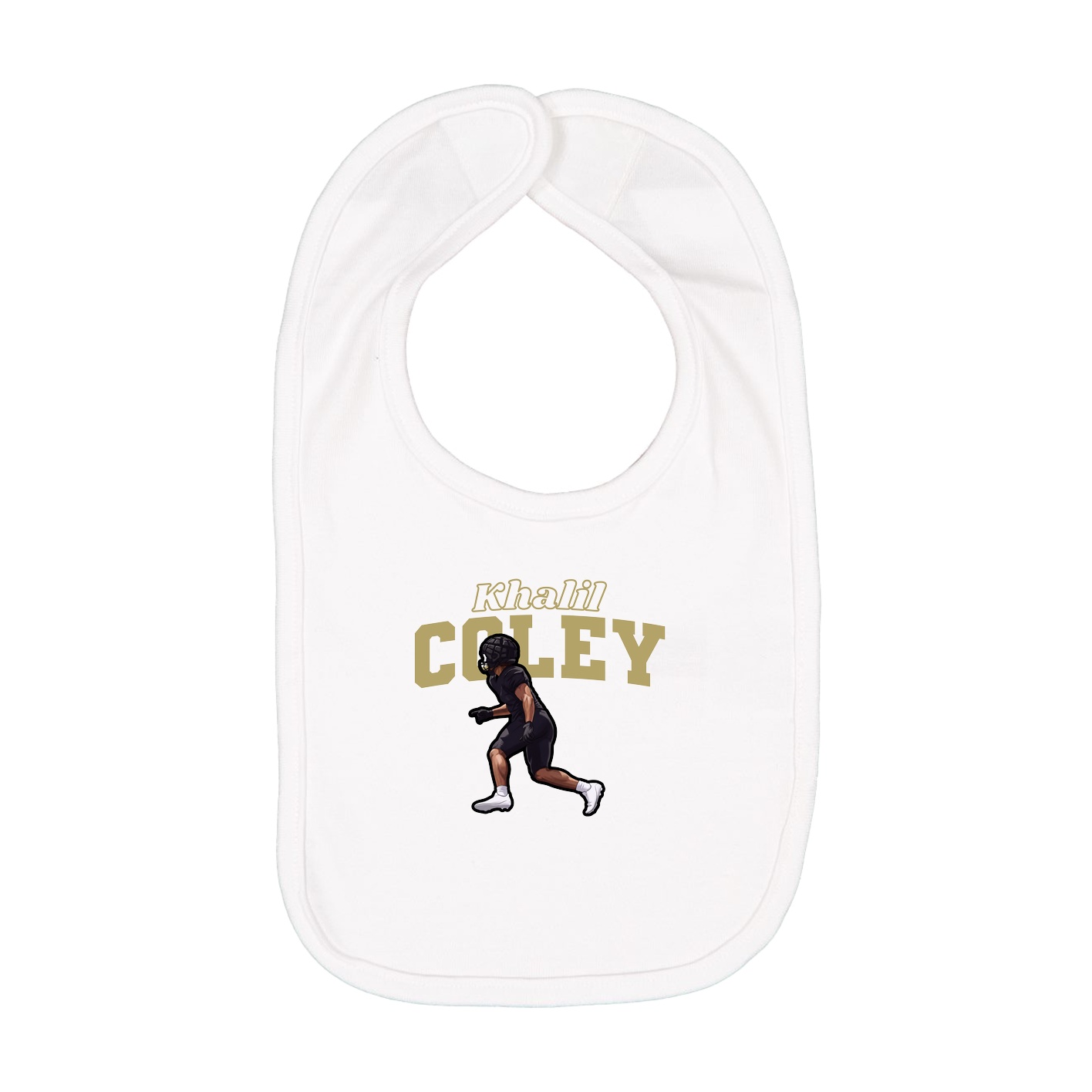 Infant Bib — Name Arch in White