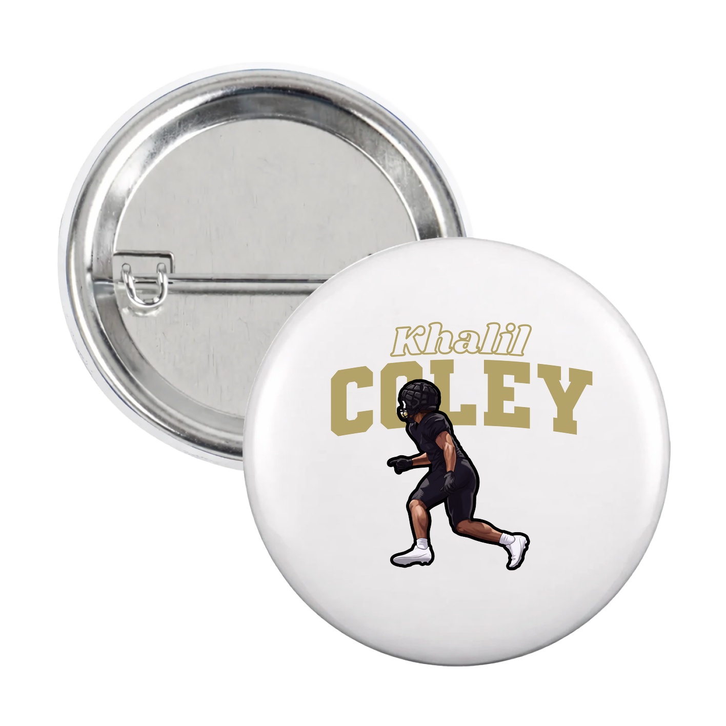 Game Day Button — Name Arch in White
