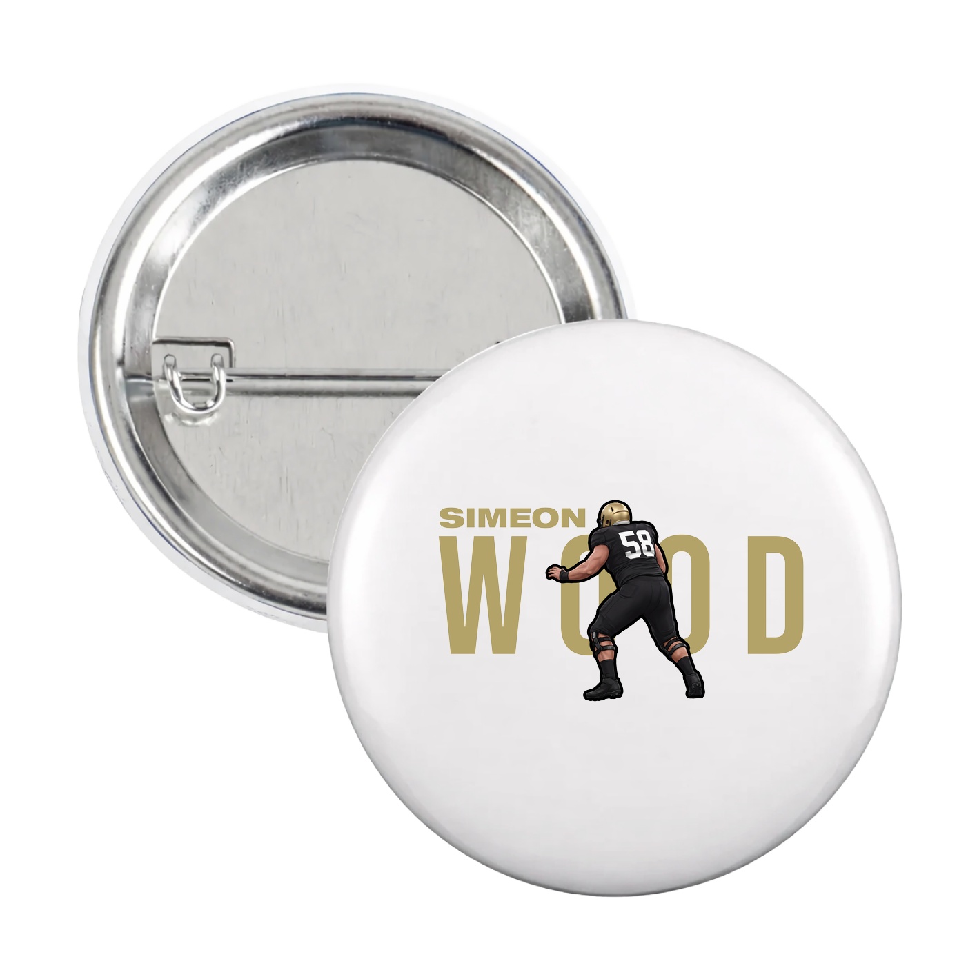 Game Day Button — Player Name in White