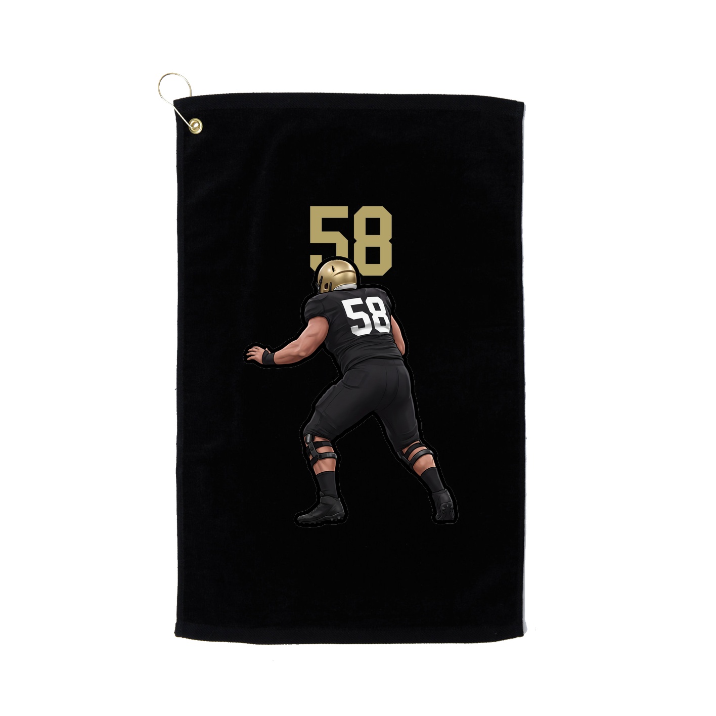 Golf Towel — Number Top in Black