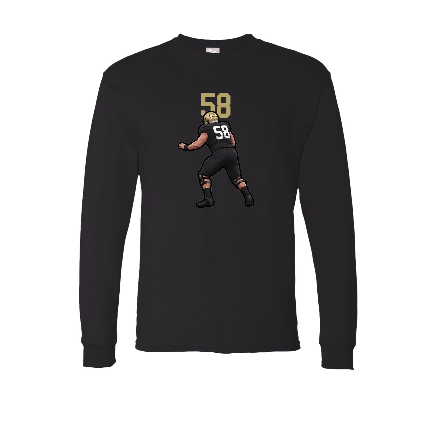 Long Sleeve Tee — Number Top in Black