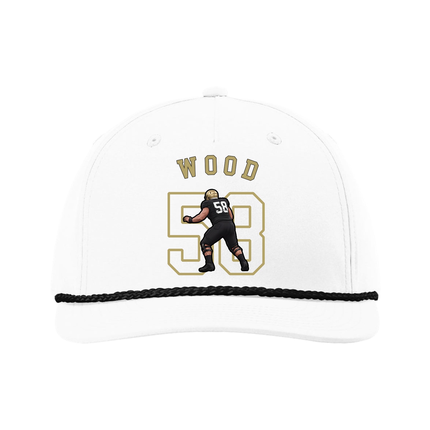 Five-Panel Classic Rope Cap — Shirsey Arch in White