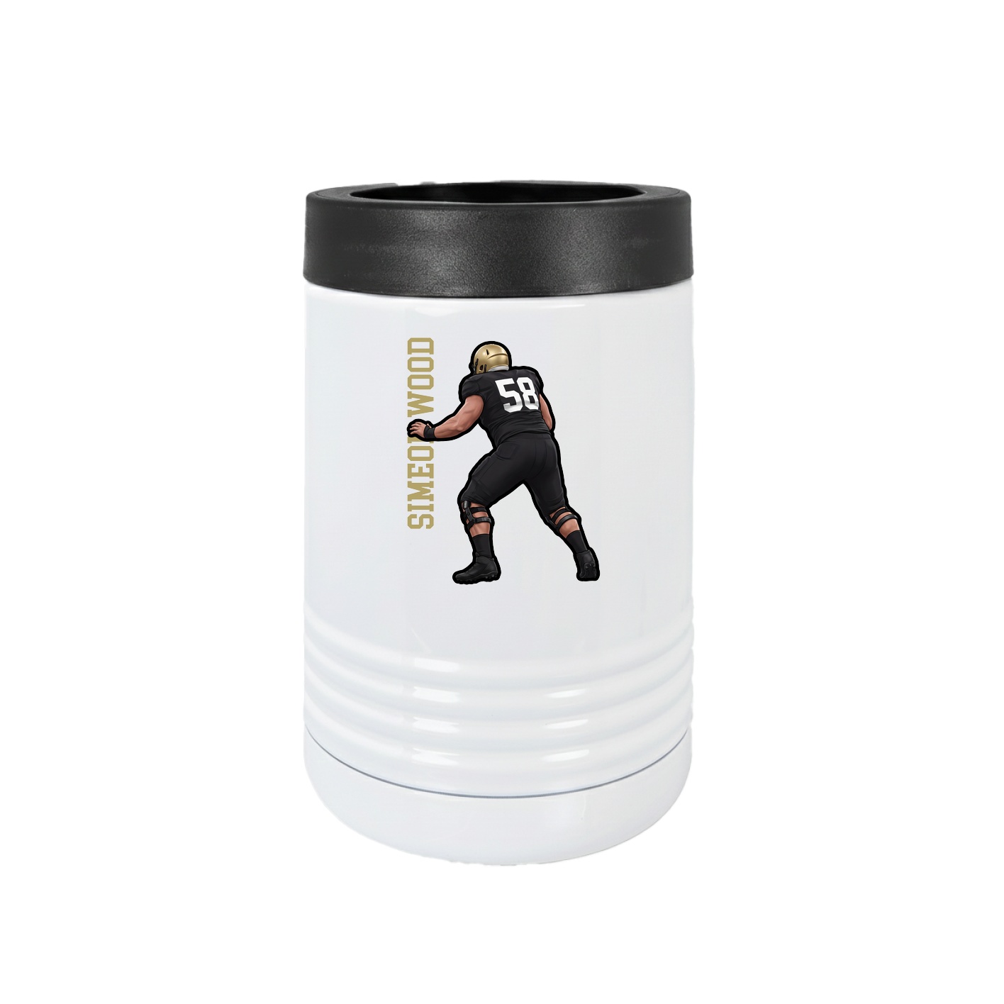 Beverage Holder — Name Vertical in White