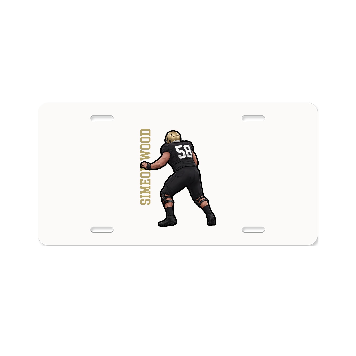 License Plate — Name Vertical in Classic
