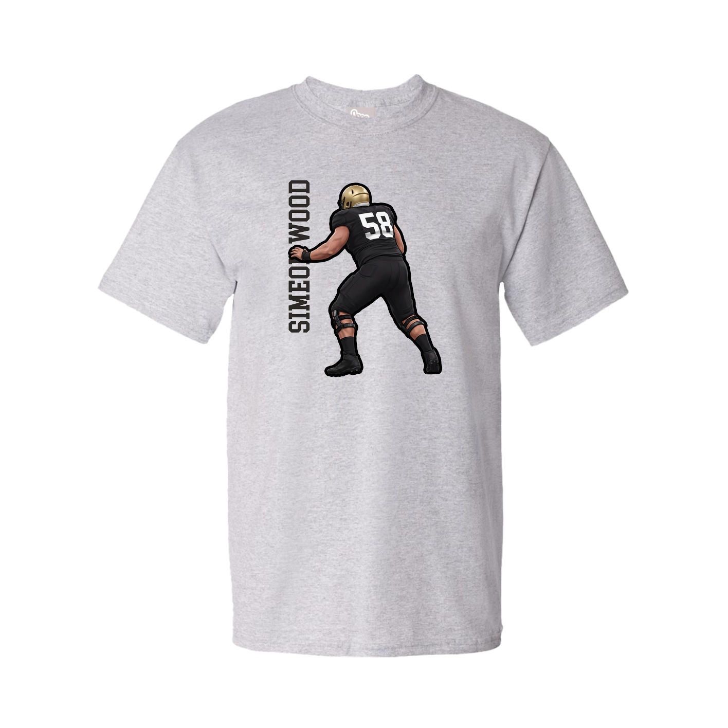 Tee — Name Vertical in Grey