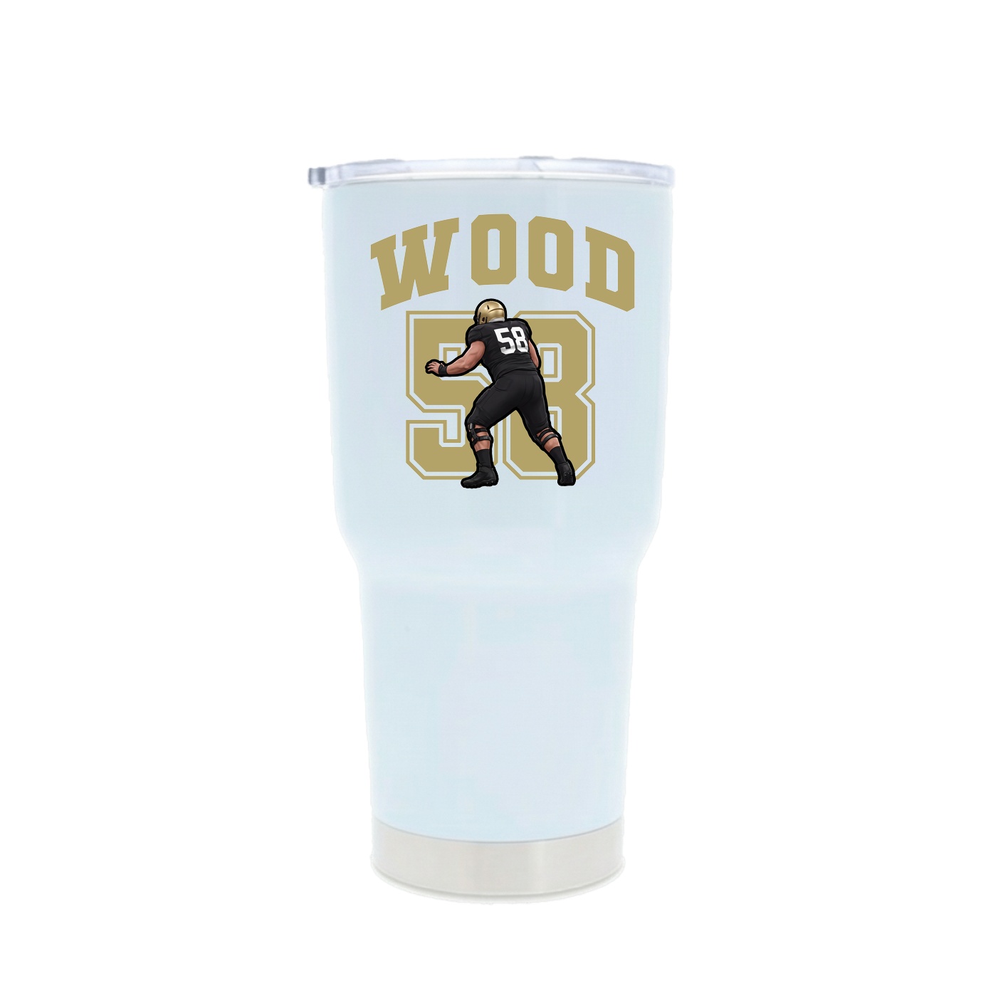 30oz Stainless Steel Tumbler — Number in White