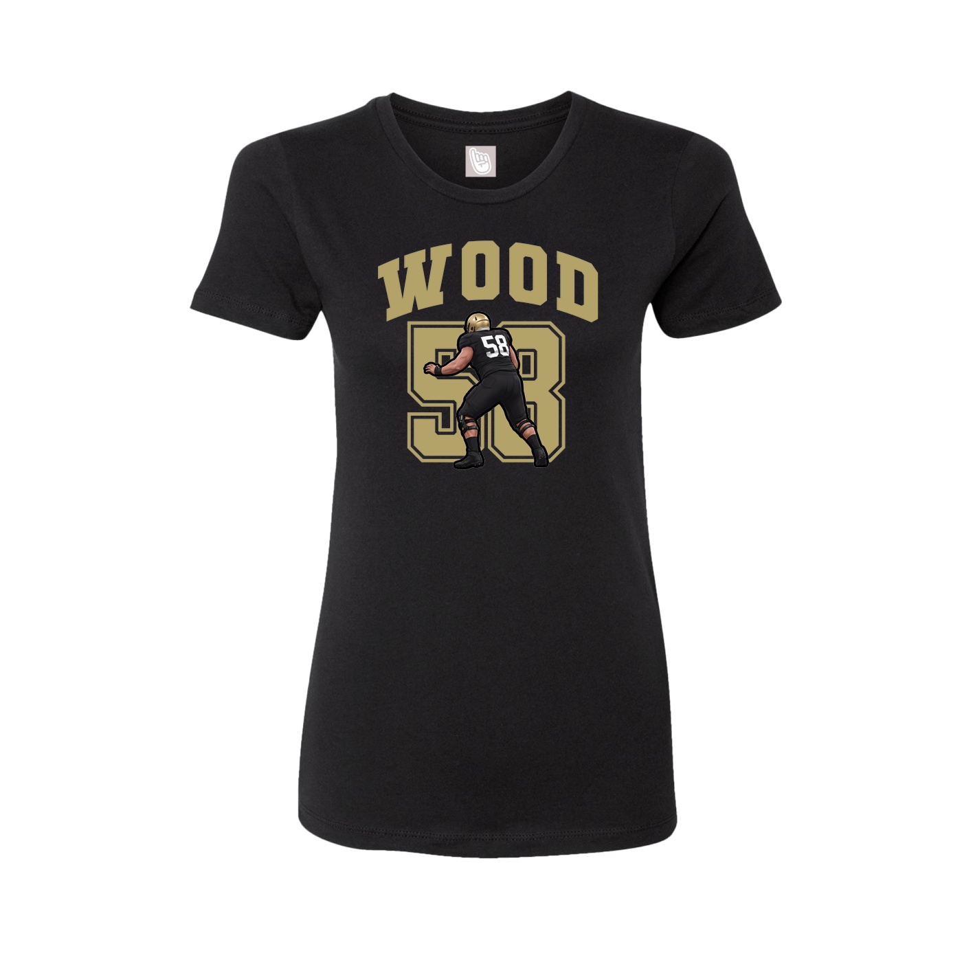 Fitted Women's Tee — Number in Black