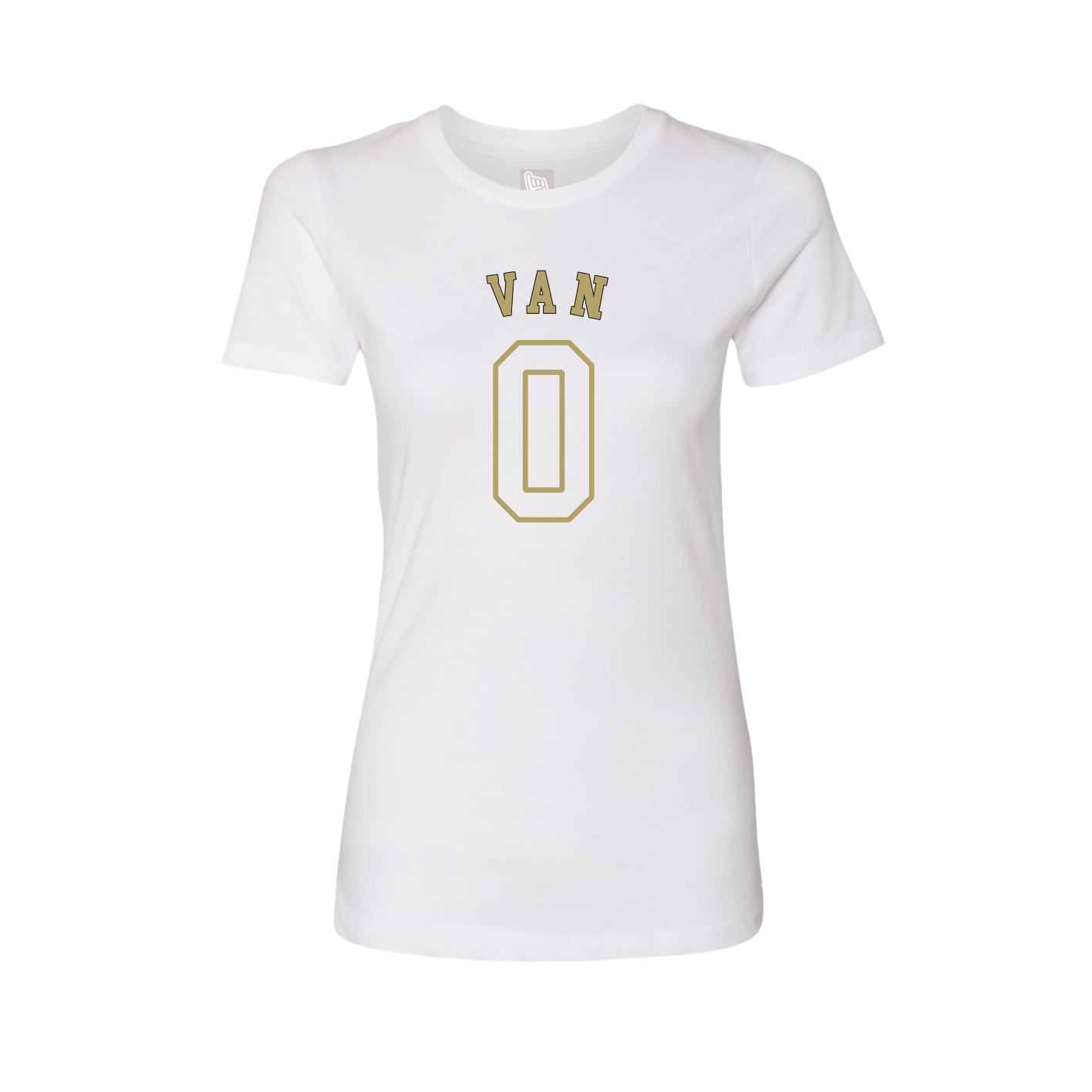 Fitted Women's Tee — Shirsey Arch in White