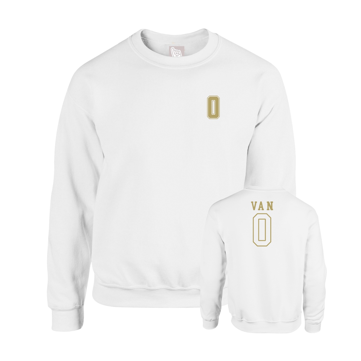 Fleece Crew — Chest Back in White