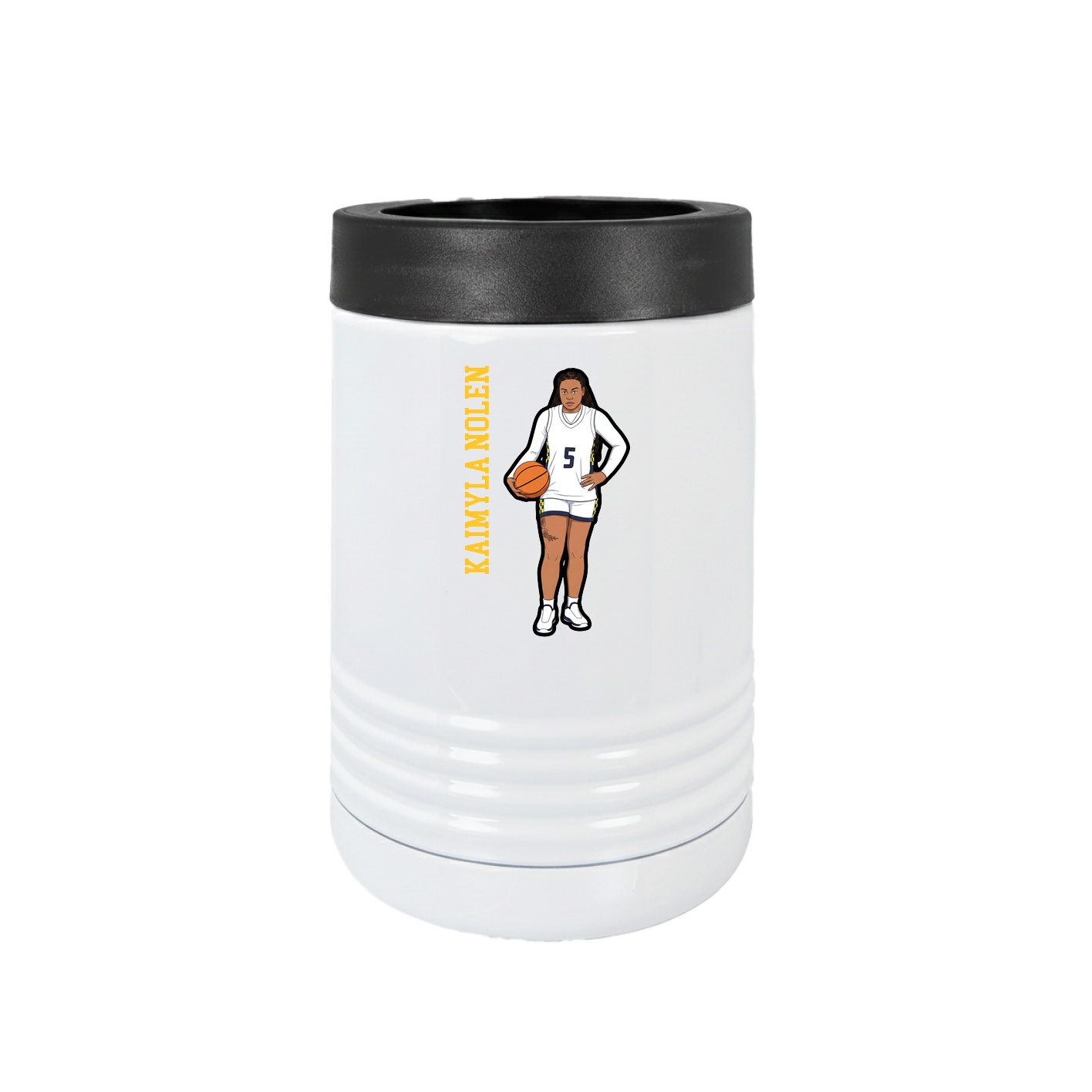 Beverage Holder — Name Vertical in White