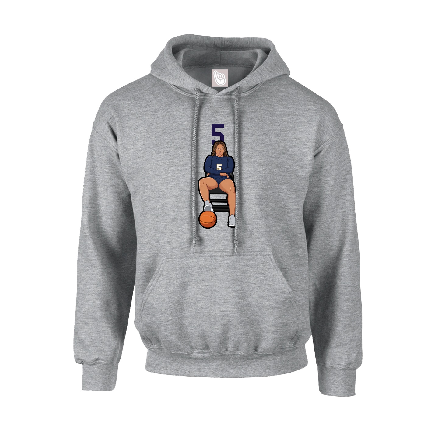 Youth Hoodie — Number Top in Grey