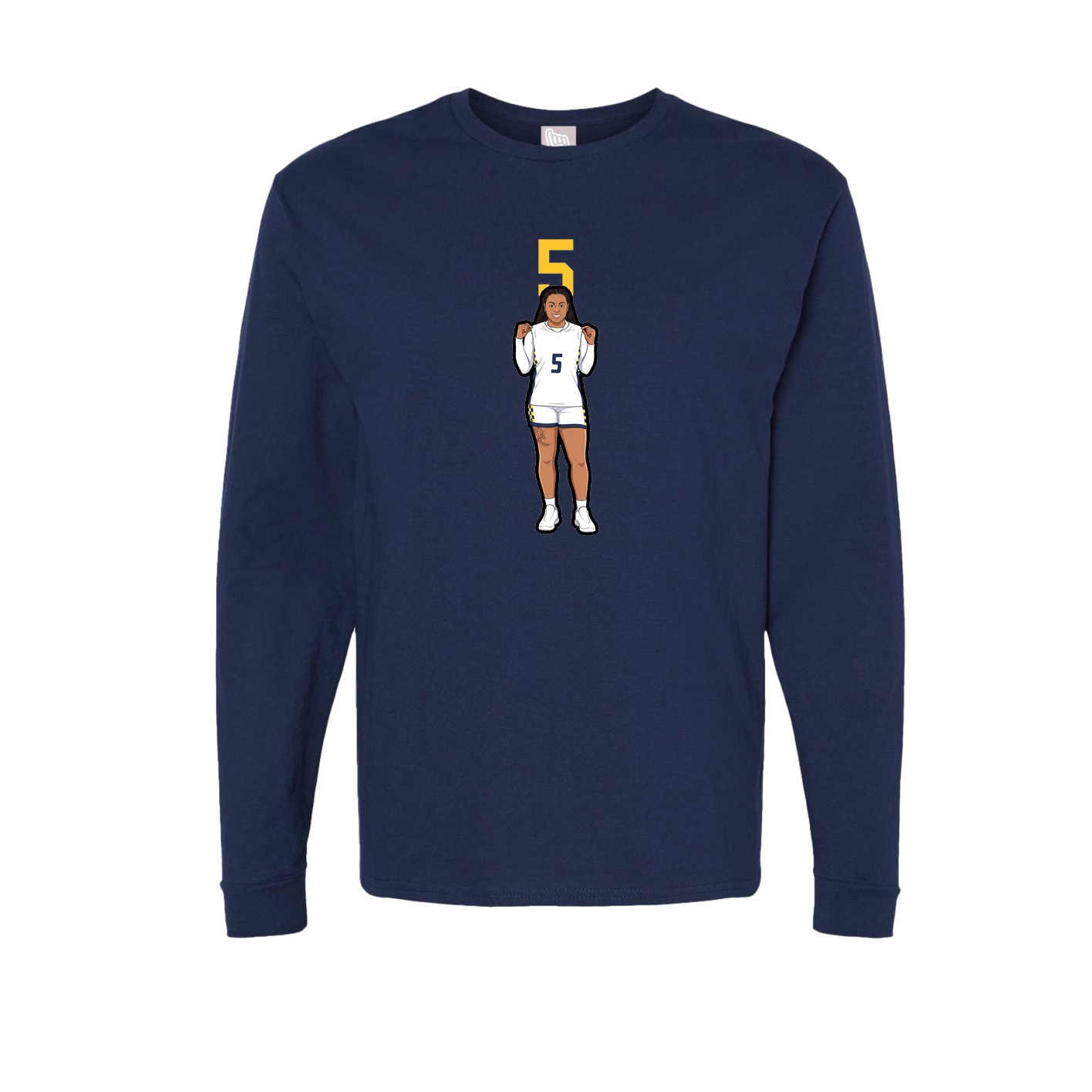 Long Sleeve Tee — Number Top in Navy