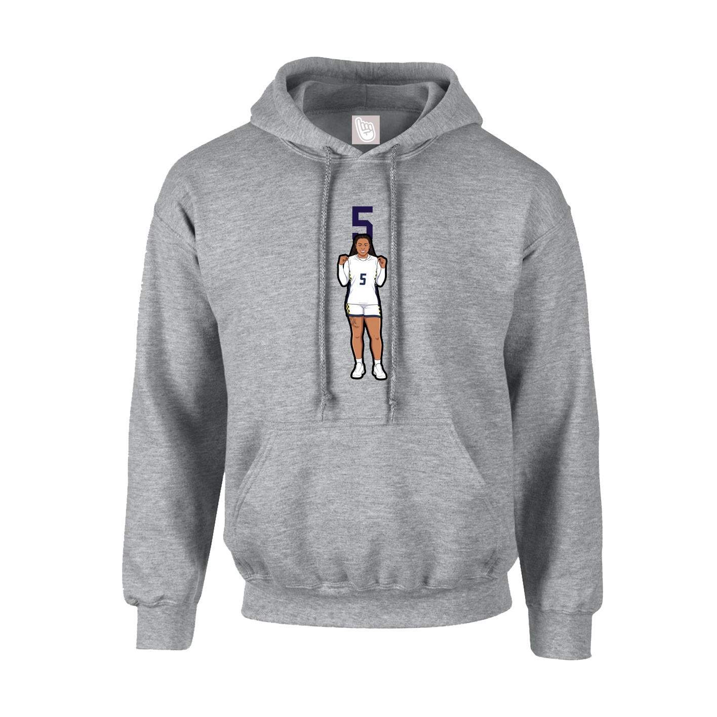 Youth Hoodie — Number Top in Grey