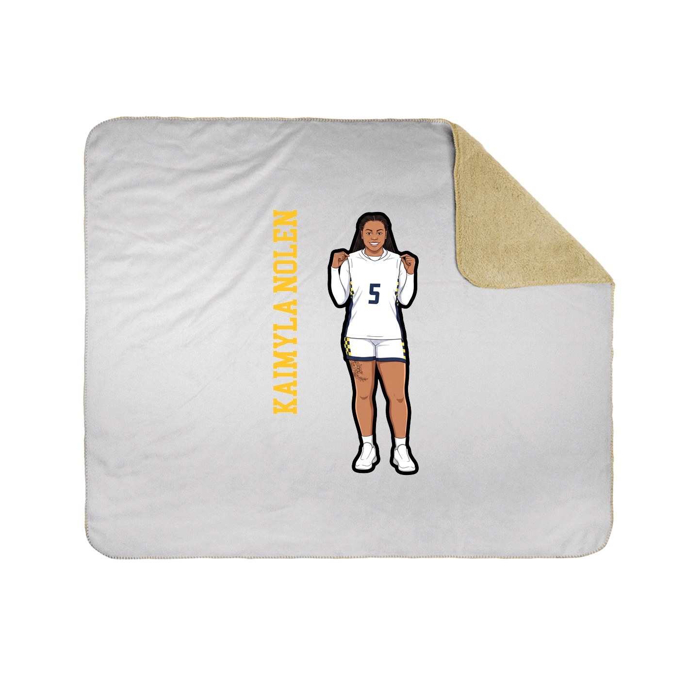Throw Blanket — Name Vertical in White