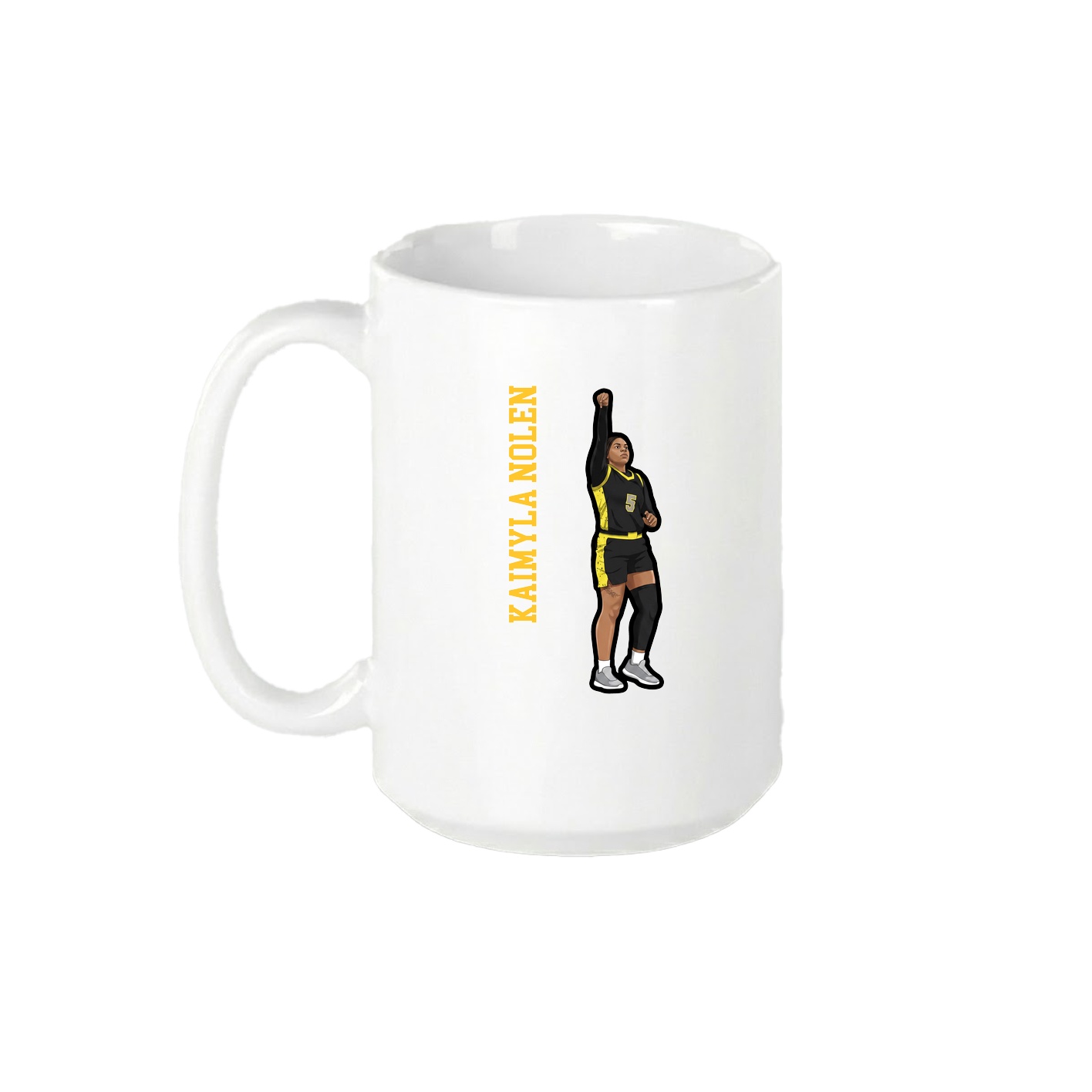 15oz Coffee Mug — Name Vertical in White