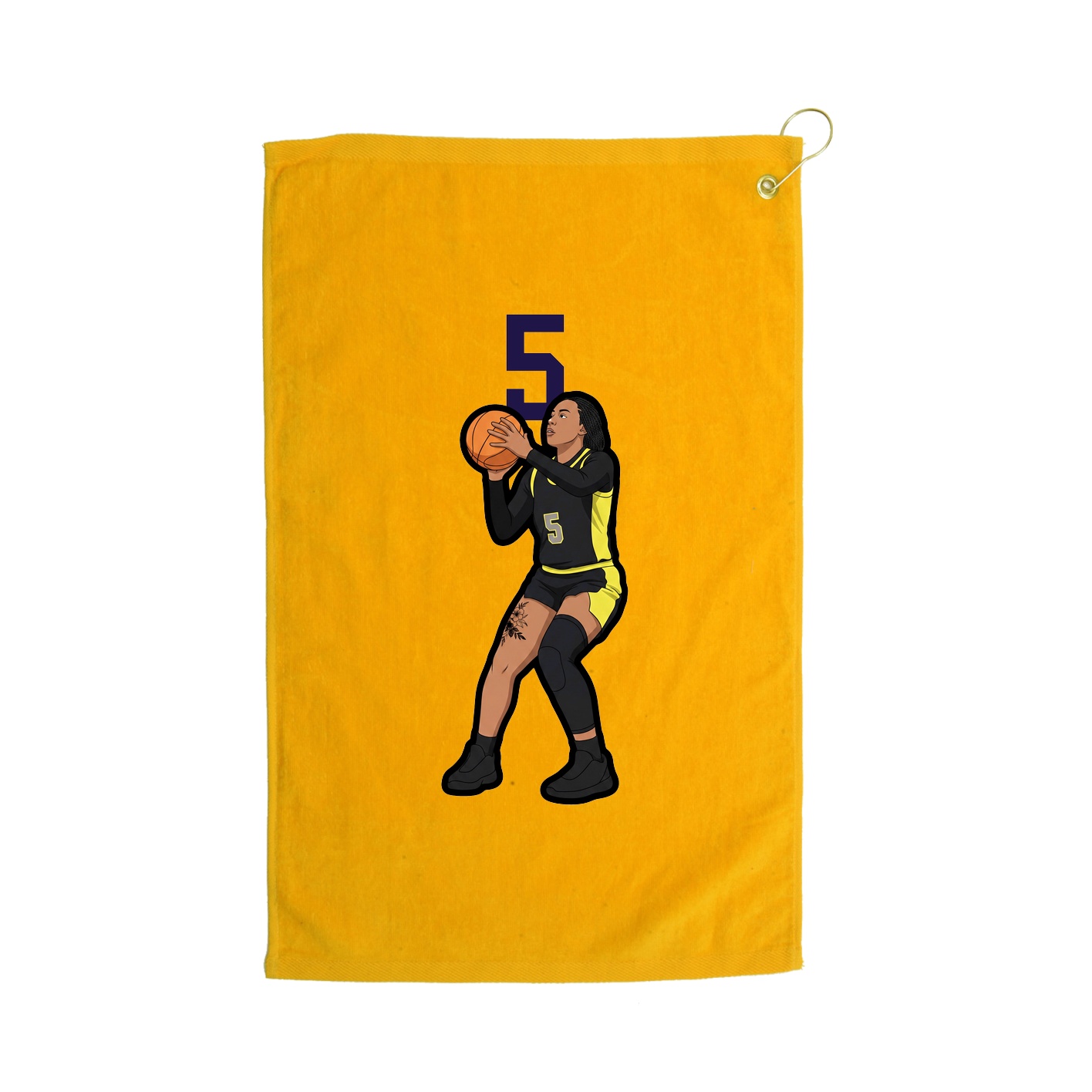 Golf Towel — Number Top in Gold