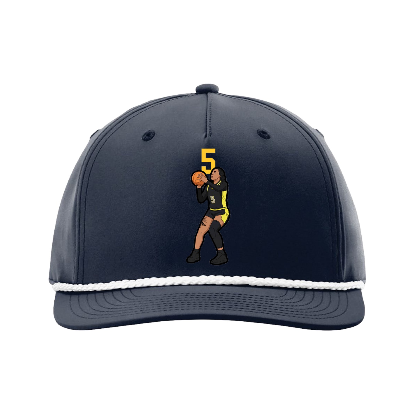 Five-Panel Classic Rope Cap — Number Top in Navy