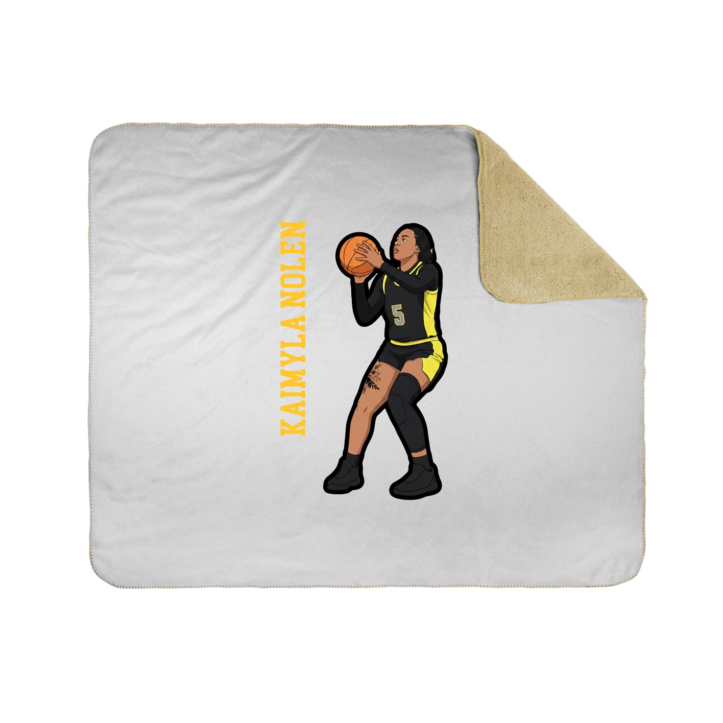 Throw Blanket — Name Vertical in White