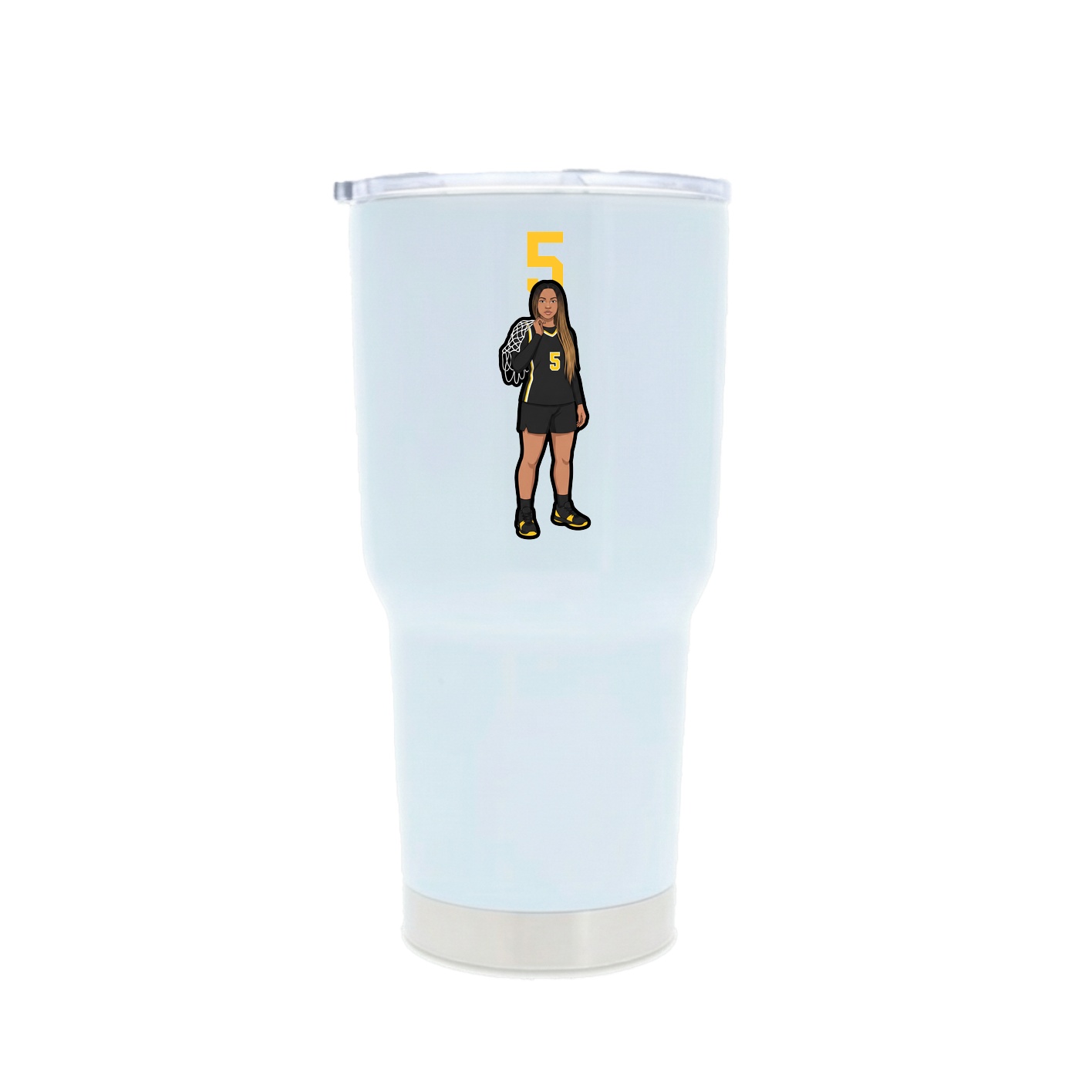 30oz Stainless Steel Tumbler — Number Top in White