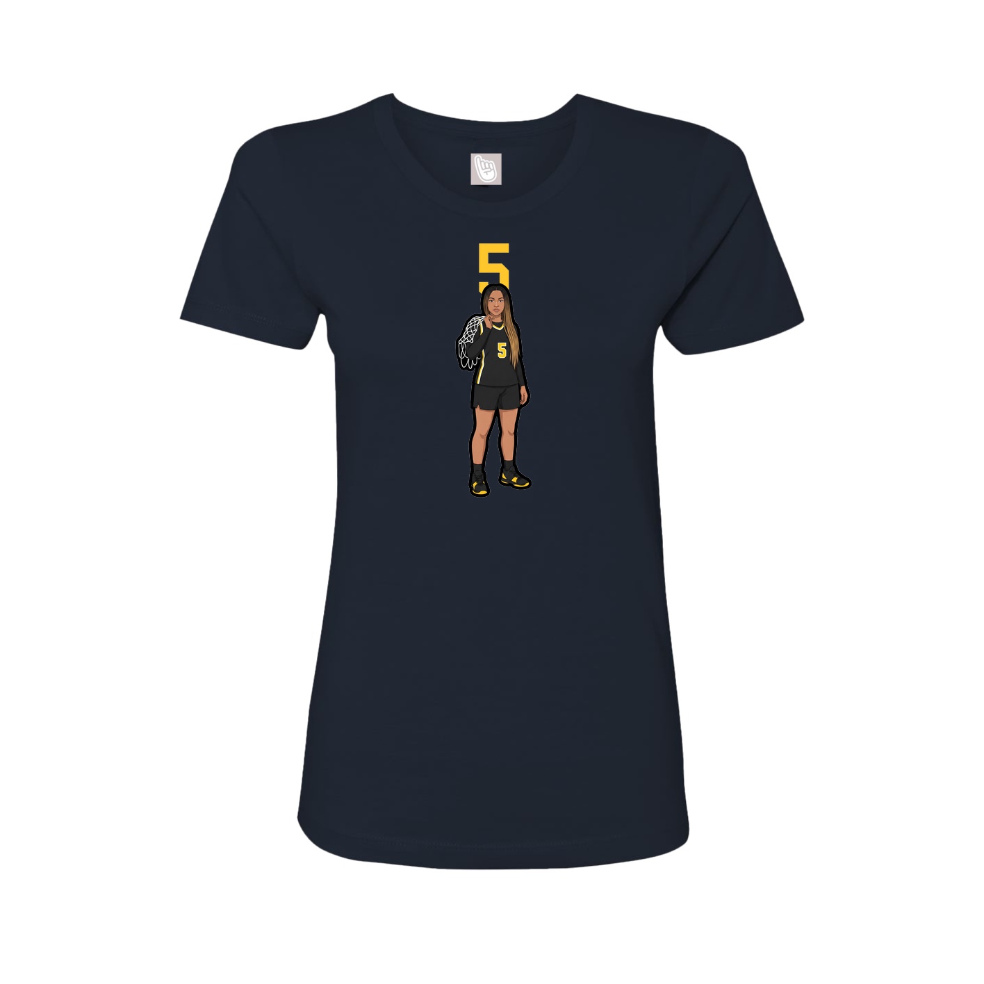 Womens Tee — Number Top in Navy