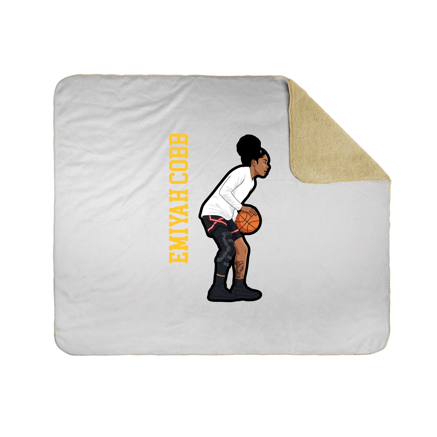 Throw Blanket — Name Vertical in White