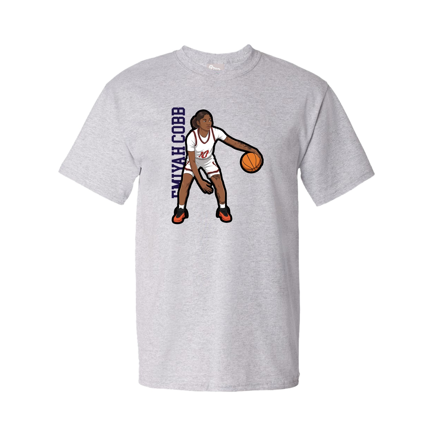 Tee — Name Vertical in Grey