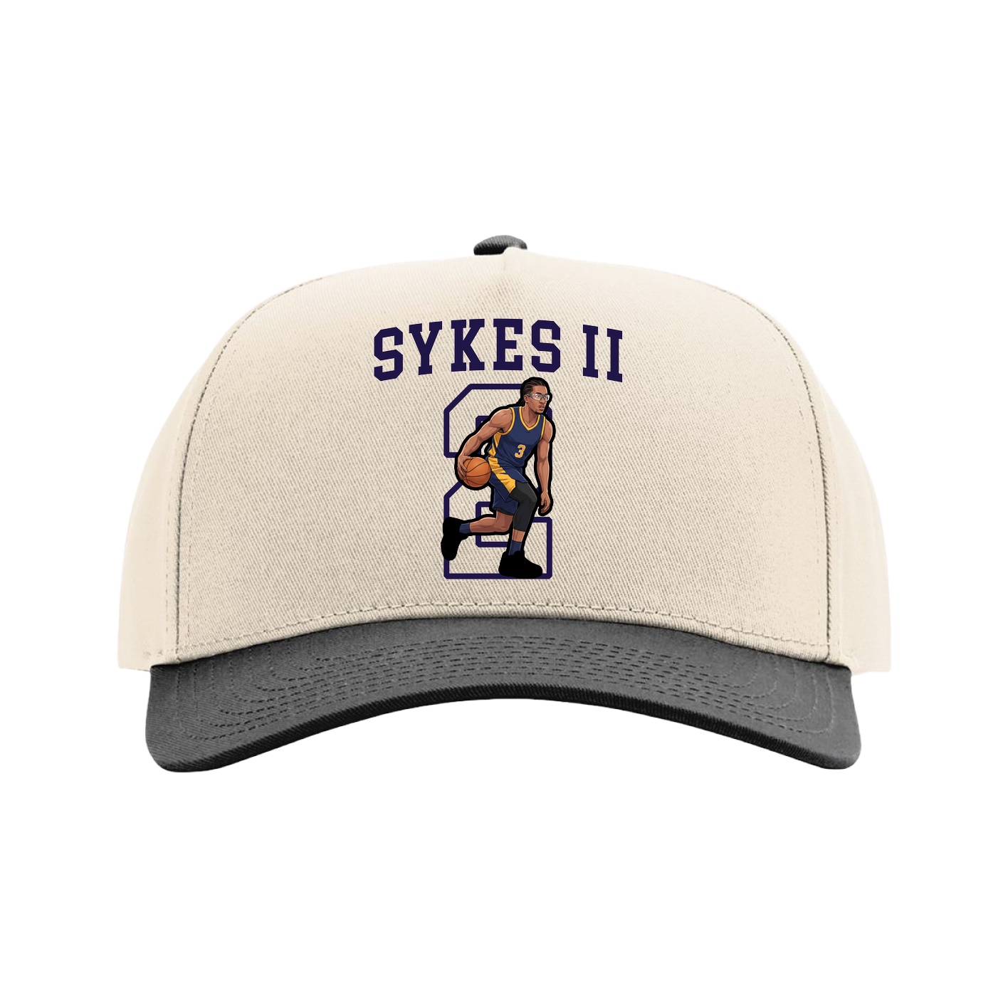 Full Fabric Five-Panel Champ Cap — Shirsey in Cream/Black
